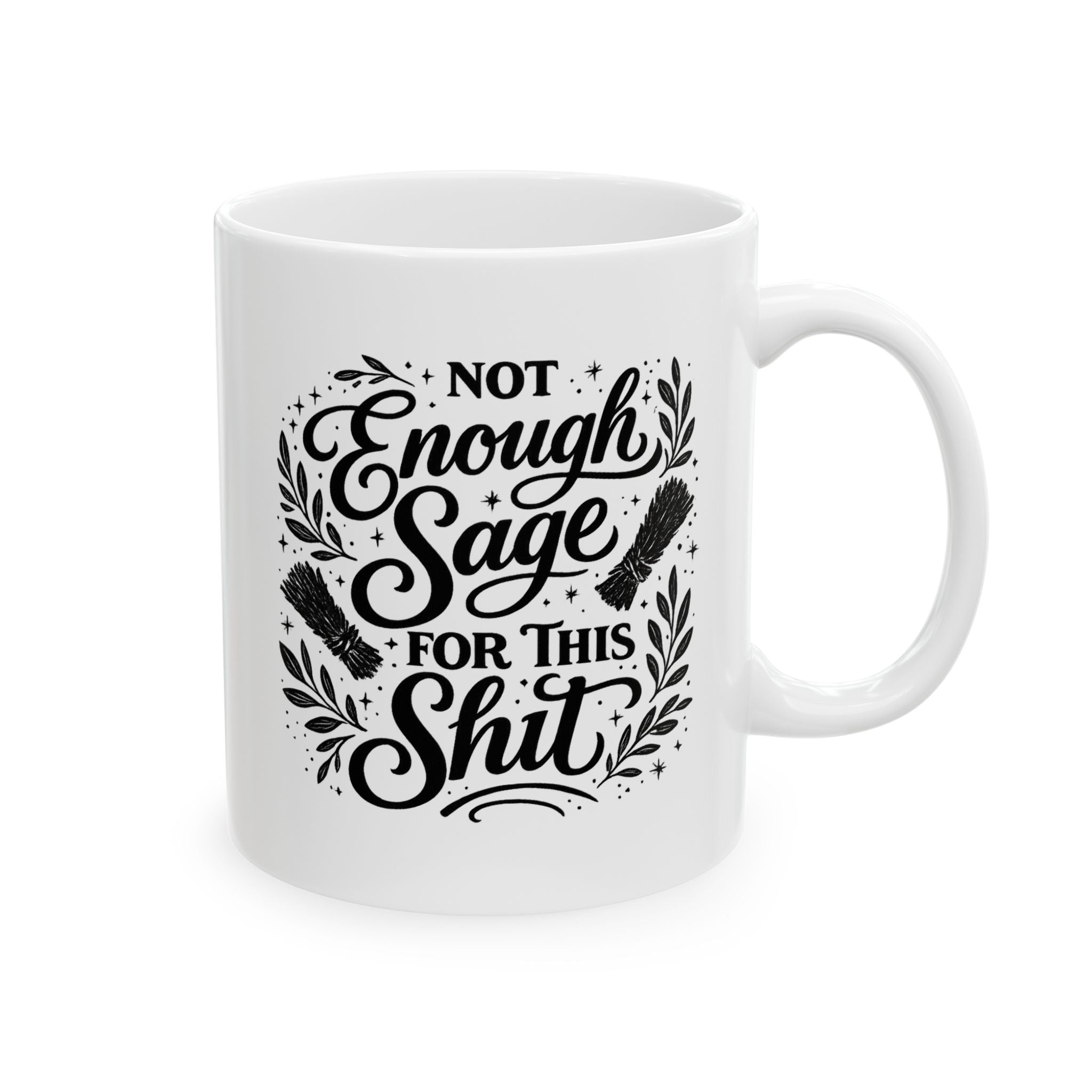 Inspirational Ceramic Mug — "Be Kind & Brave" Floral Typography (11oz, 15oz)