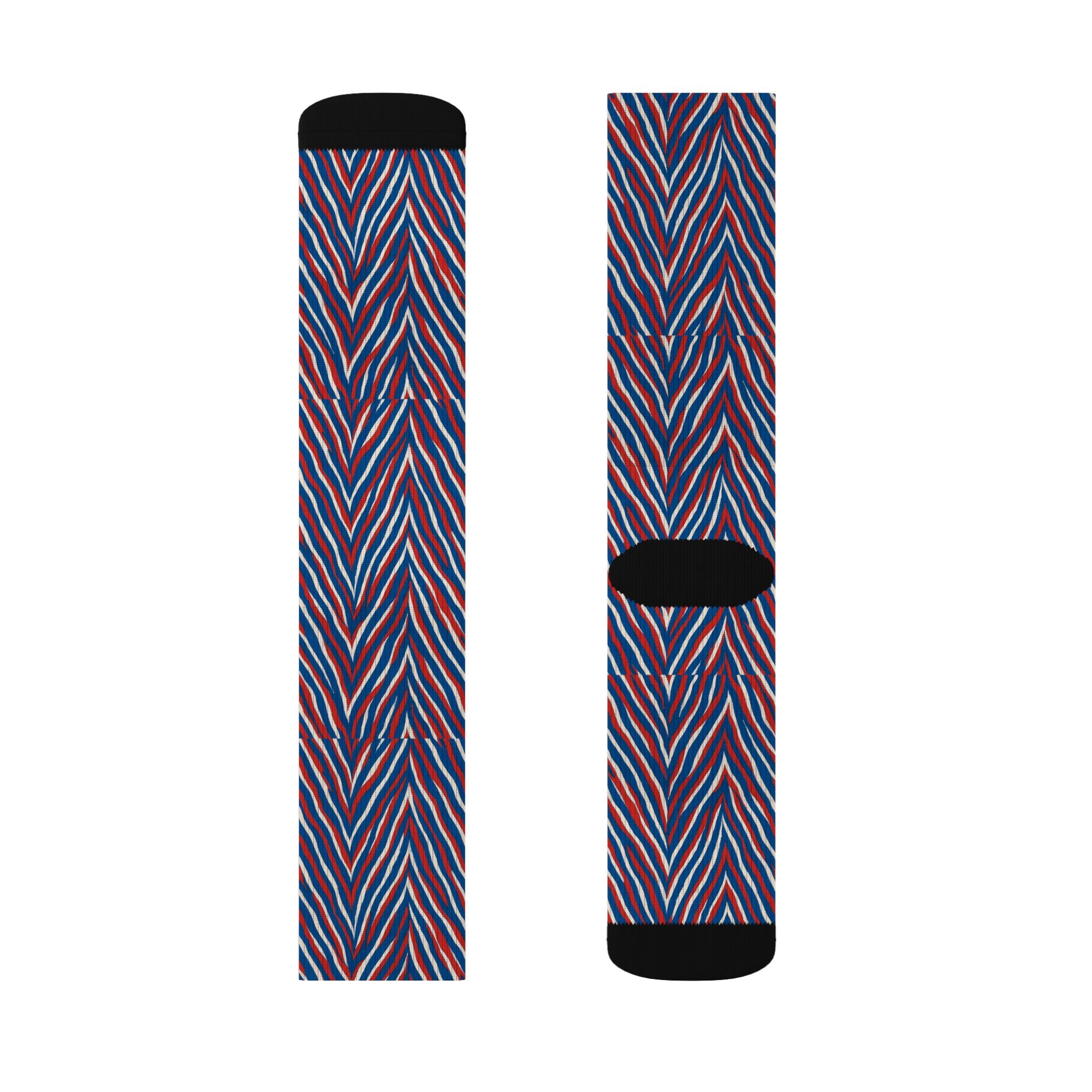 Red White Blue Chevron Pattern Socks | Sublimation Socks