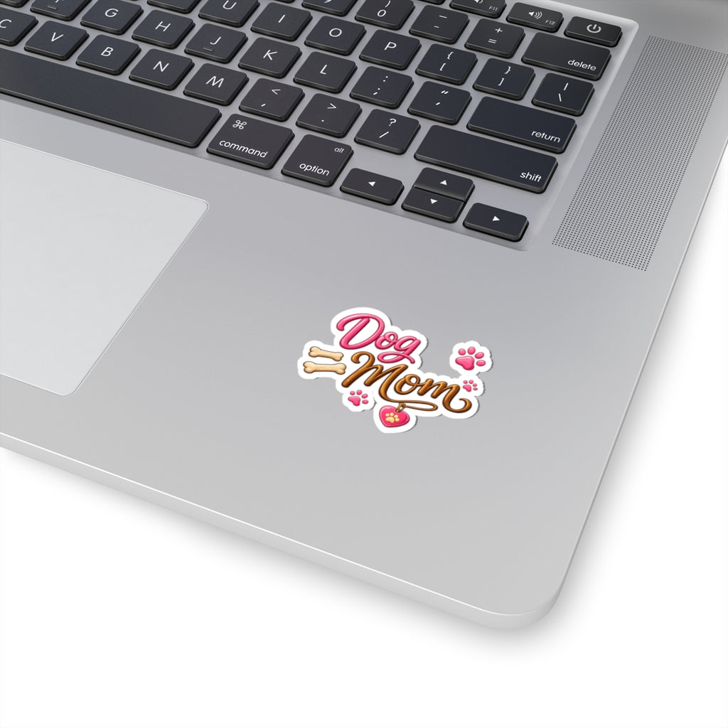 Dog Mom kiss-cut Sticker | paw prints, bones, heart tag