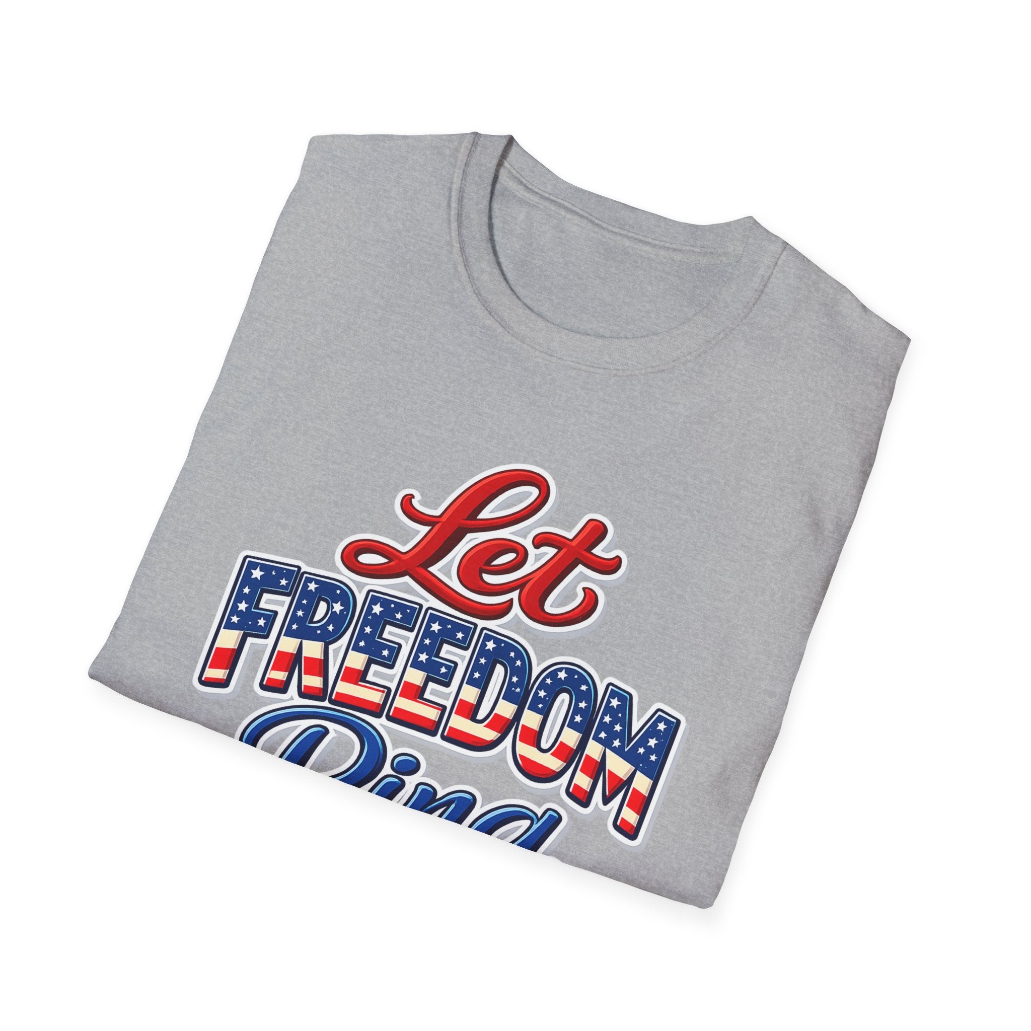 Let Freedom Ring T-Shirt | Patriotic USA Flag Typography