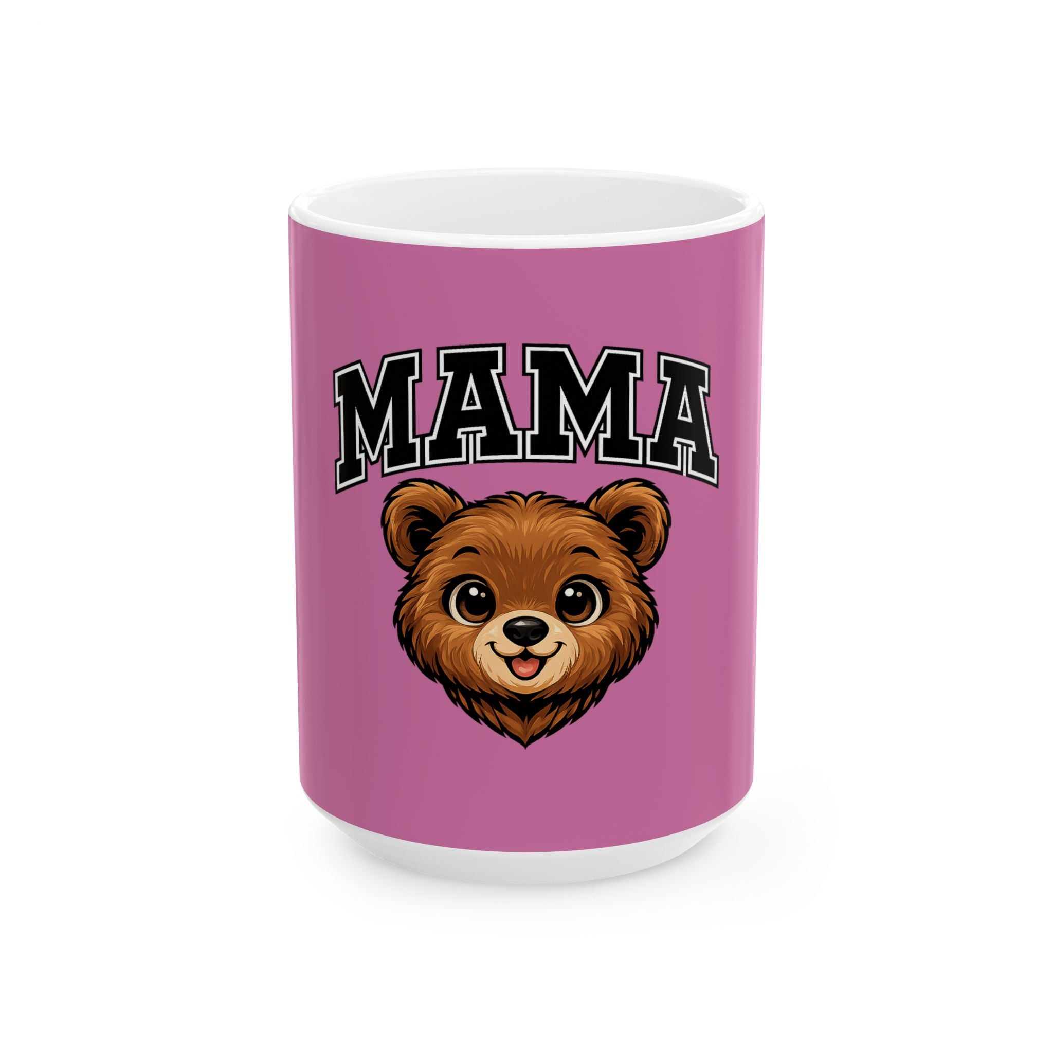 Mama Bear Ceramic Mug — Pink 11oz/15oz Gift for Moms