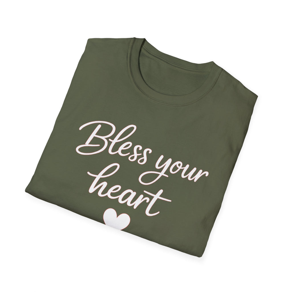 Bless Your Heart T-Shirt | Southern Phrase, Script Heart Design