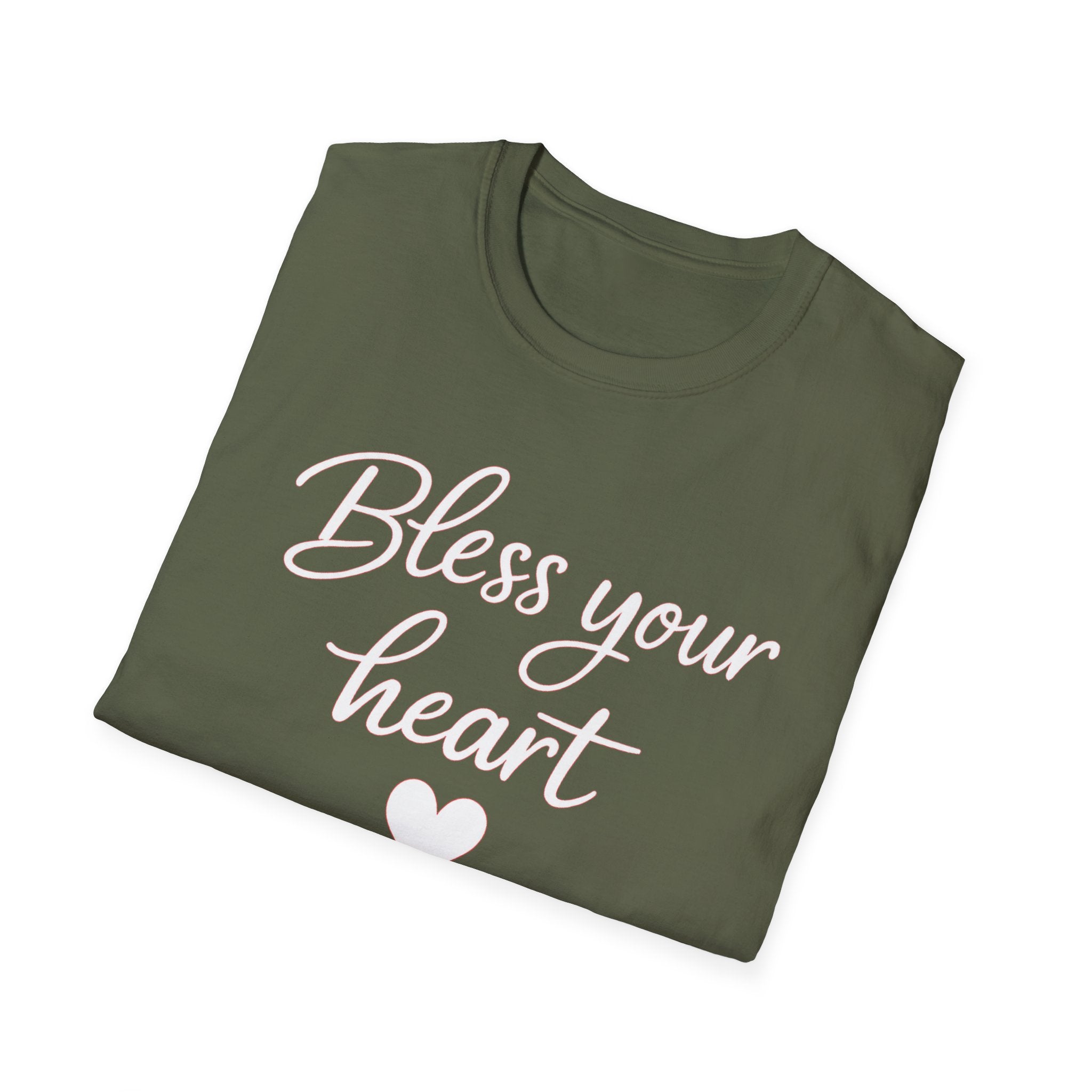 Bless Your Heart T-Shirt | Southern Phrase, Script Heart Design