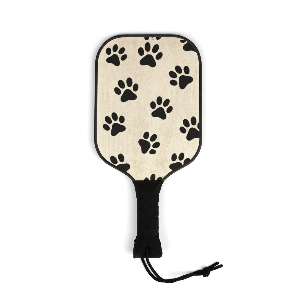 Black Paw Print Pickleball Paddle