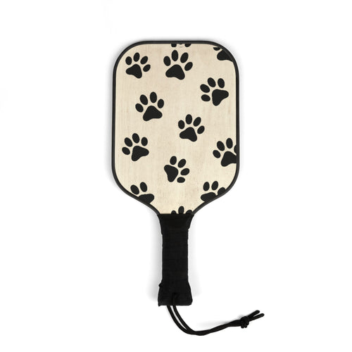 Black Paw Print Pickleball Paddle