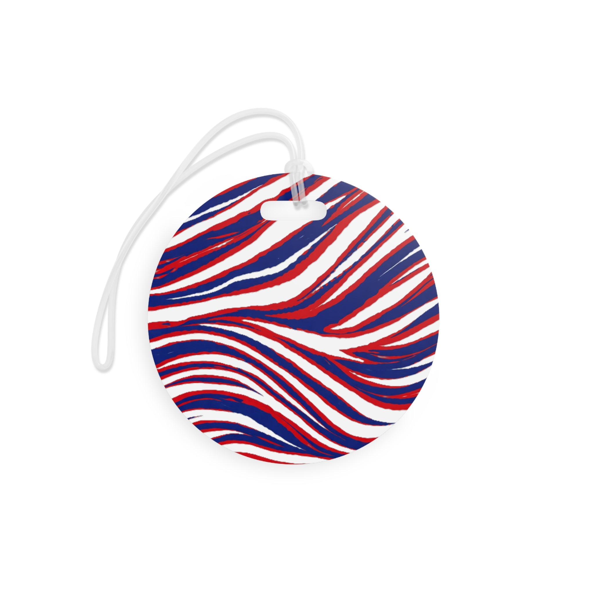 Buffalo Red White Blue Pattern Luggage Tag | Stripe