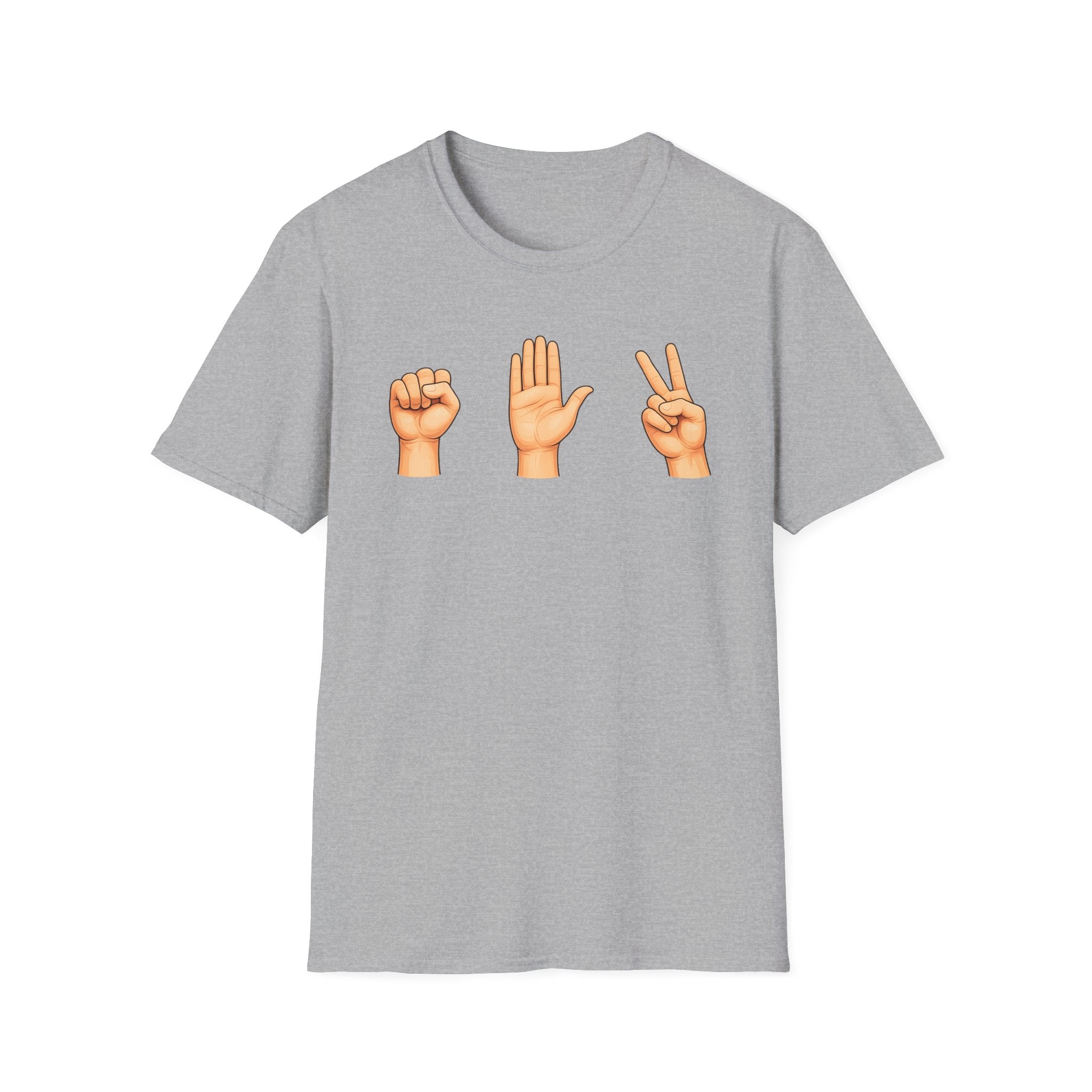 Rock Paper Scissors T-Shirt | Hand Emoji Design, Casual Tee
