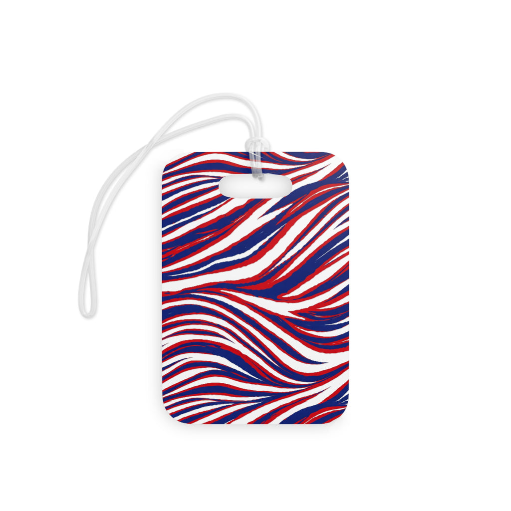 Buffalo Red White Blue Pattern Luggage Tag | Stripe