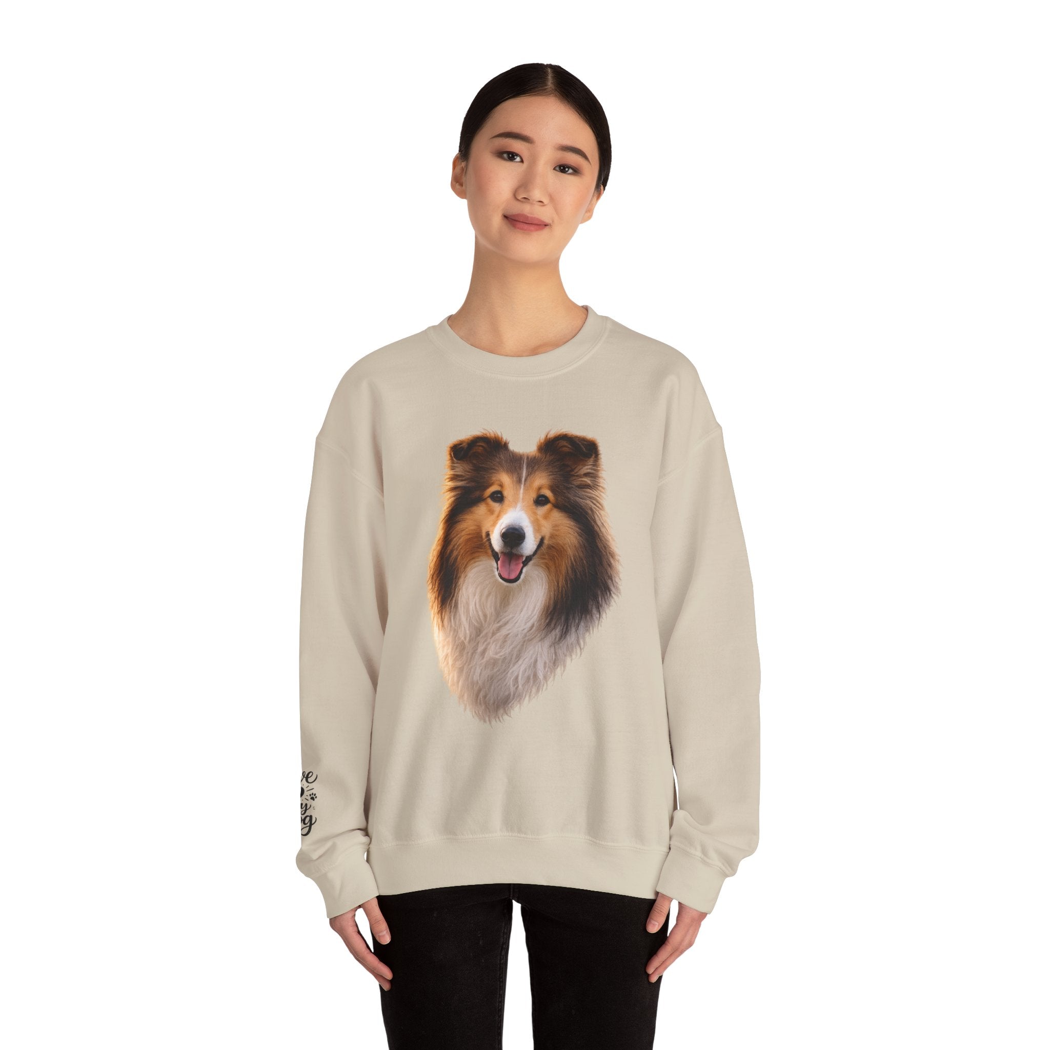 Smiling Collie Crewneck Sweatshirt | Collie Face Pullover