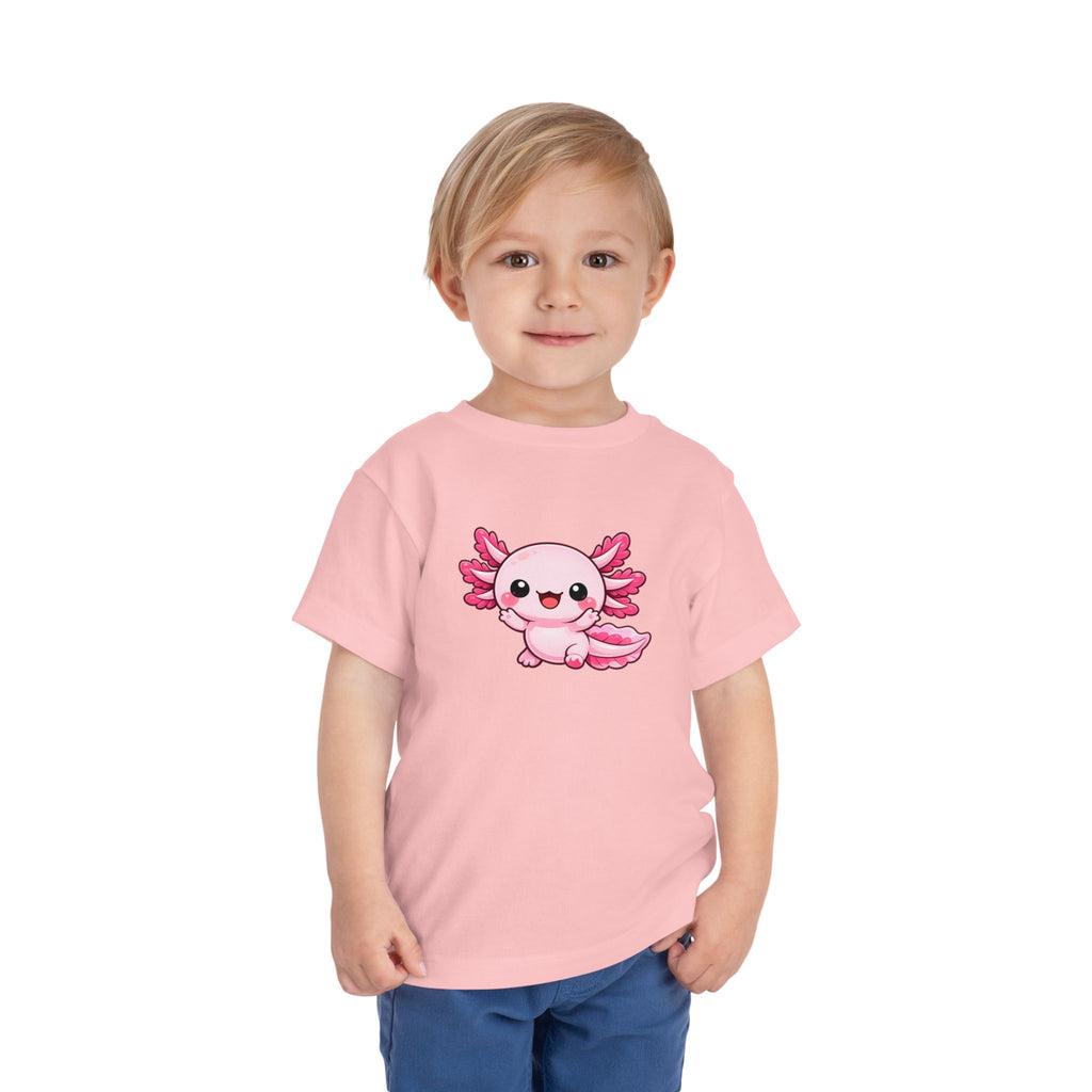 Pink Axolotl Illustration Toddler Tee | Cute Amphibian Shirt