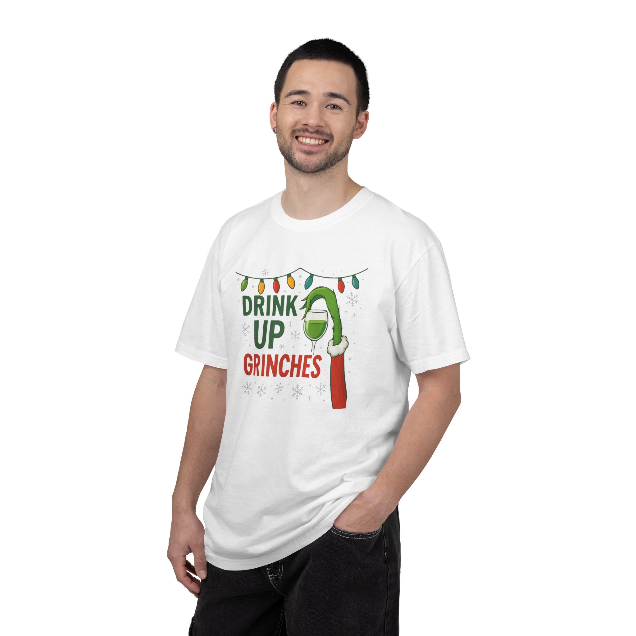 Drink Up Grinches T-Shirt | Grinch Holiday Illustration, Christmas Lights