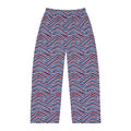 Wavy Red White Blue  Stripe Pajama Pants