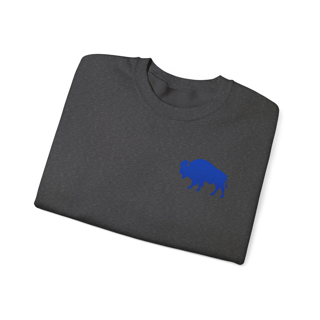 Where Else Would You Rather Be Than Right Here Right Now Crewneck Sweatshirt | Buffalo Chest Logo