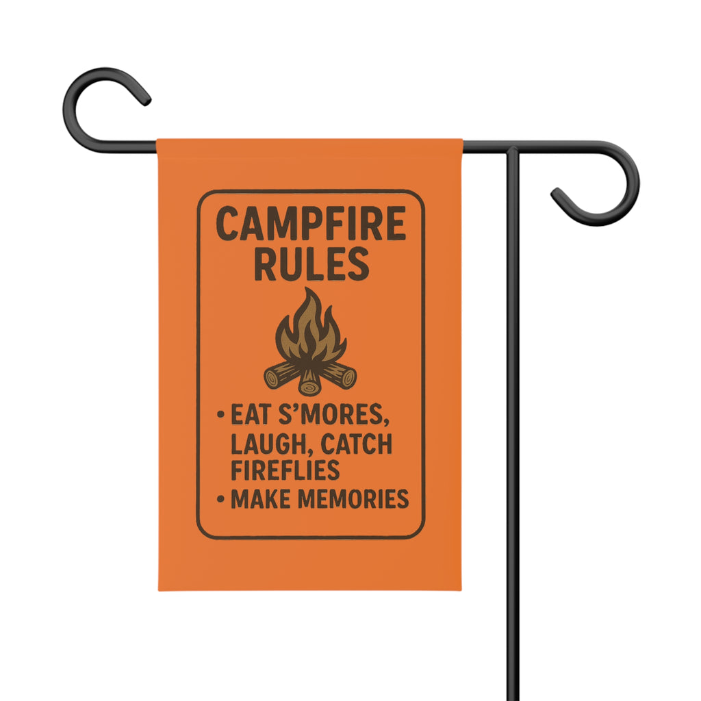 Campfire Rules Garden Banner | Outdoor Camping Sign, S'mores Firefly Memories