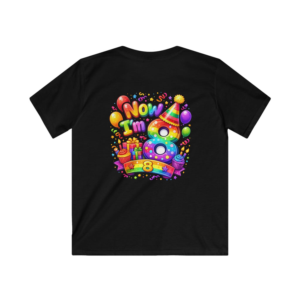 Now I'm 8 Birthday Shirt | Kids 8th Birthday Tee, Colorful Number 8 Design