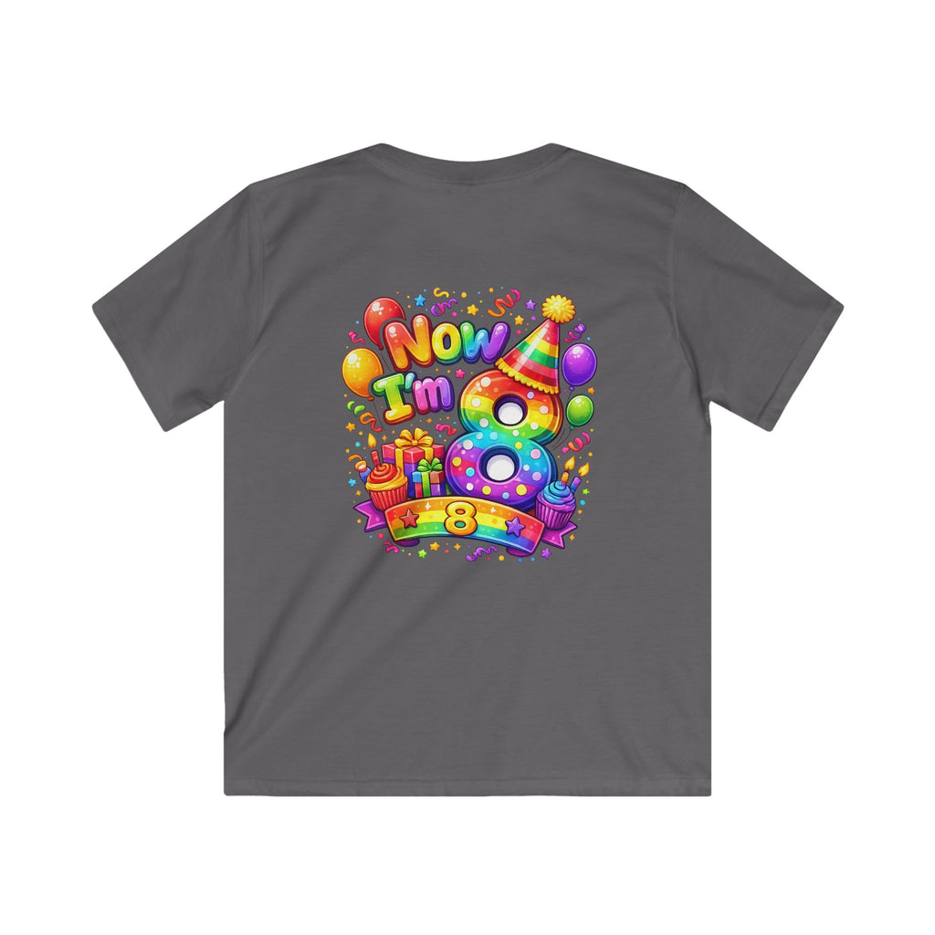 Now I'm 8 Birthday Shirt | Kids 8th Birthday Tee, Colorful Number 8 Design