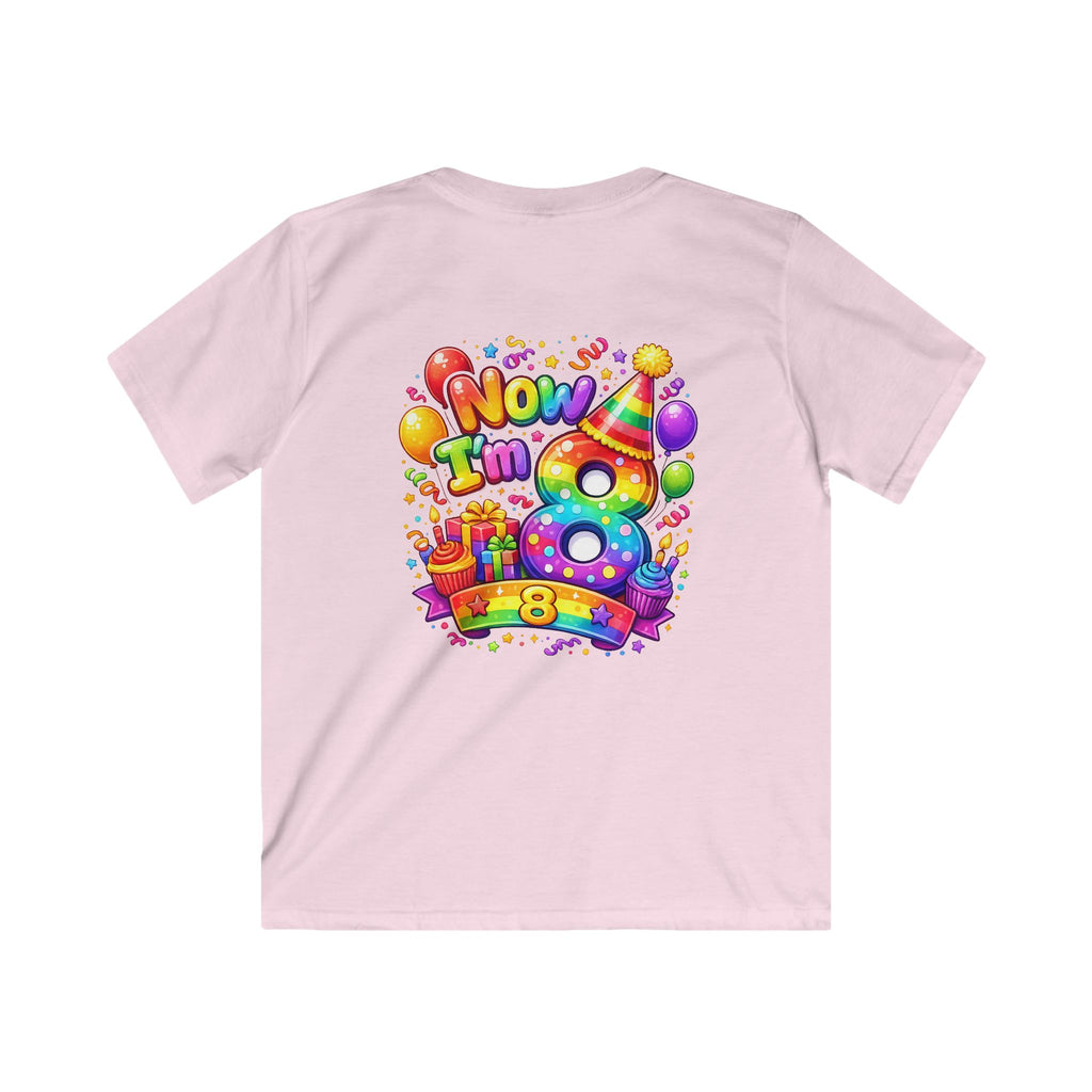 Now I'm 8 Birthday Shirt | Kids 8th Birthday Tee, Colorful Number 8 Design