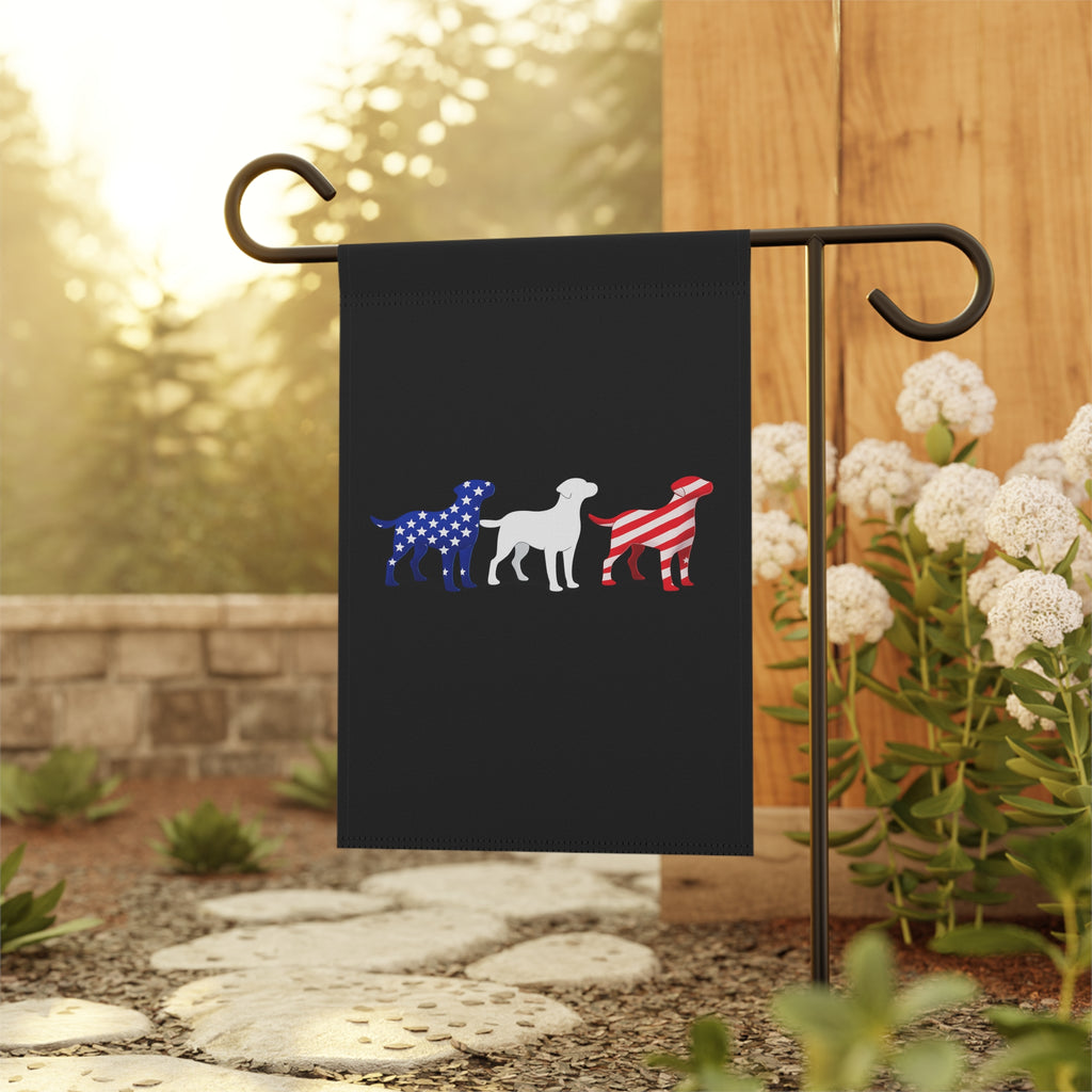 Patriotic Labrador Trio Garden Flag | House Banner