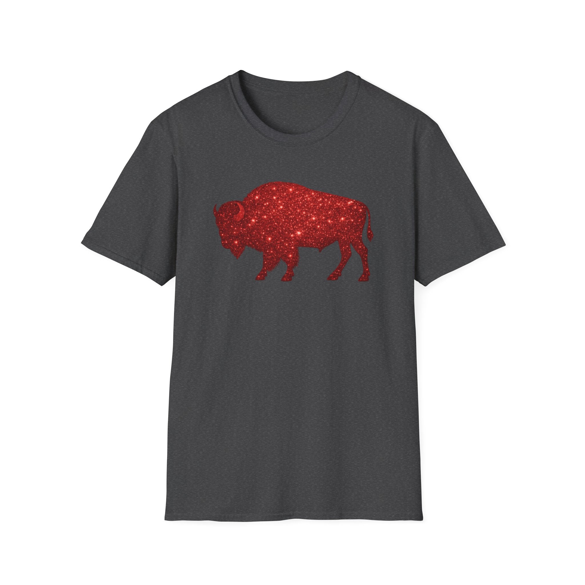 Red Buffalo Silhouette T-Shirt | Sparkle Star Pattern