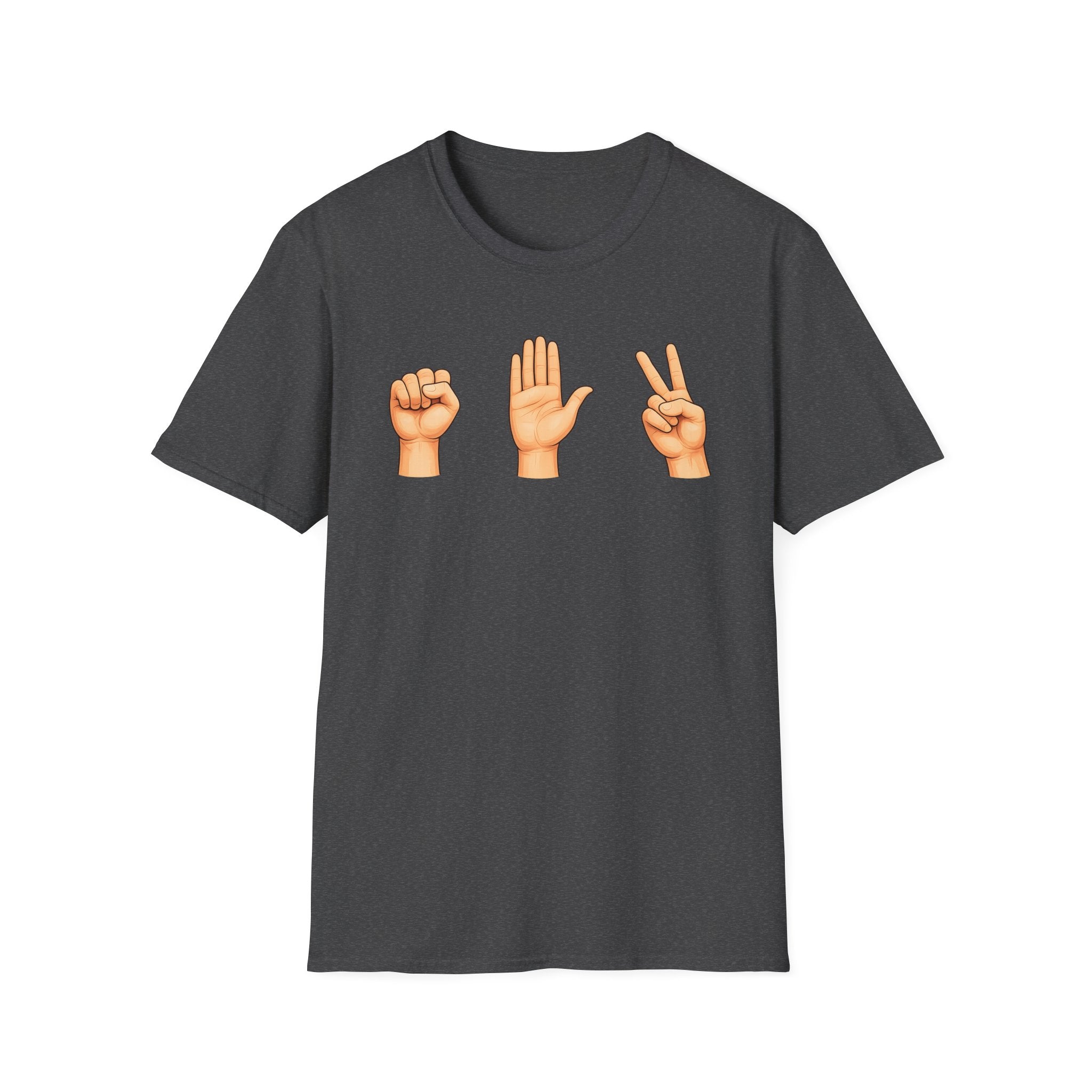 Rock Paper Scissors T-Shirt | Hand Emoji Design, Casual Tee