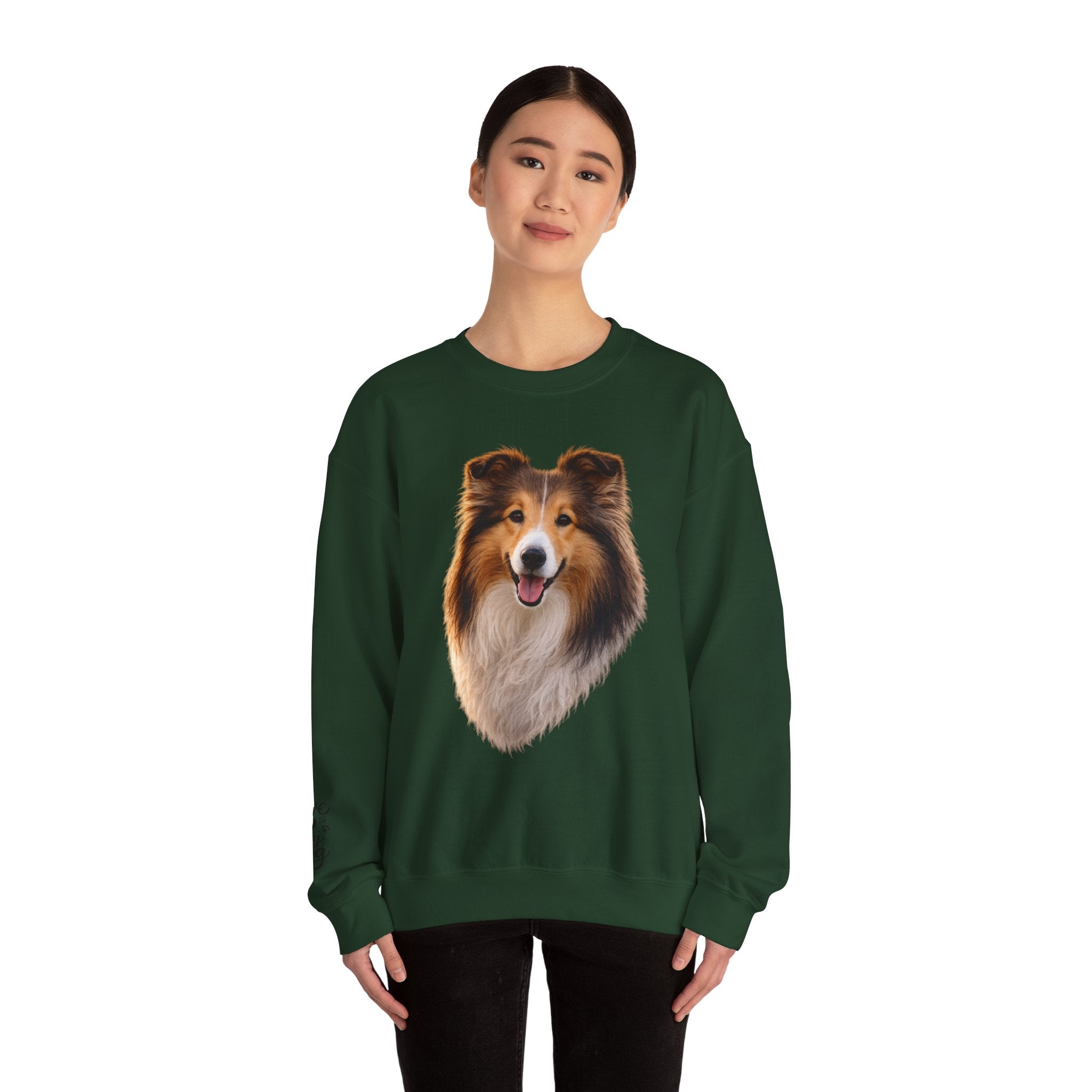 Smiling Collie Crewneck Sweatshirt | Collie Face Pullover