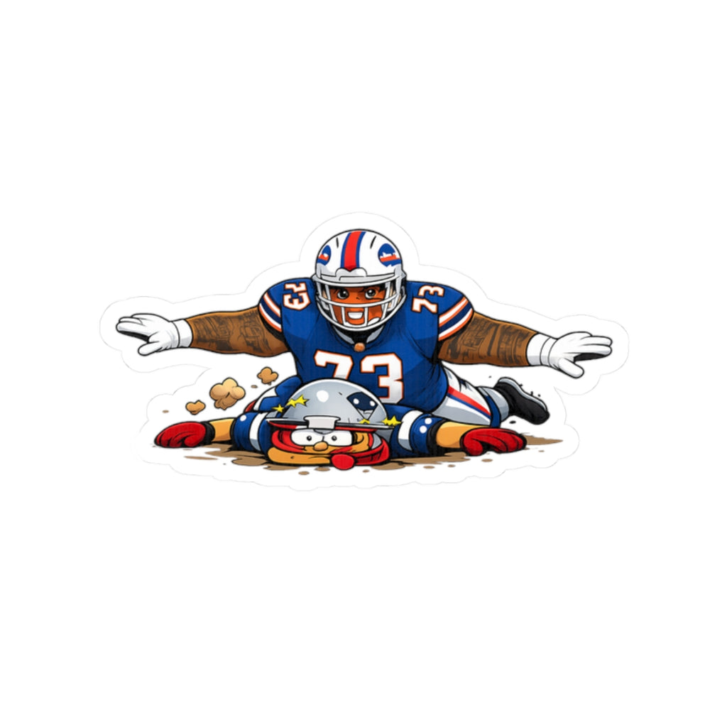 Look Mom No Hands Cartoon Football Tackle Sticker | Kiss-Cut Sticker