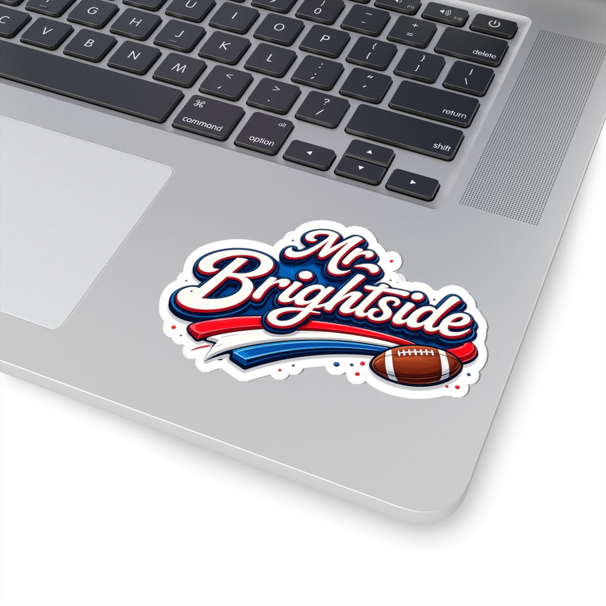 Buffalo Mr. Brightside Football Vinyl Sticker | Retro Script, Red Blue