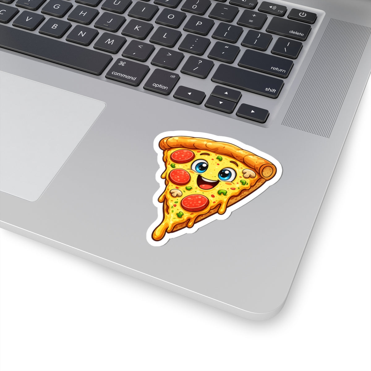 Smiling Pepperoni Pizza Sticker Kiss-Cut | Cute Food Vinyl