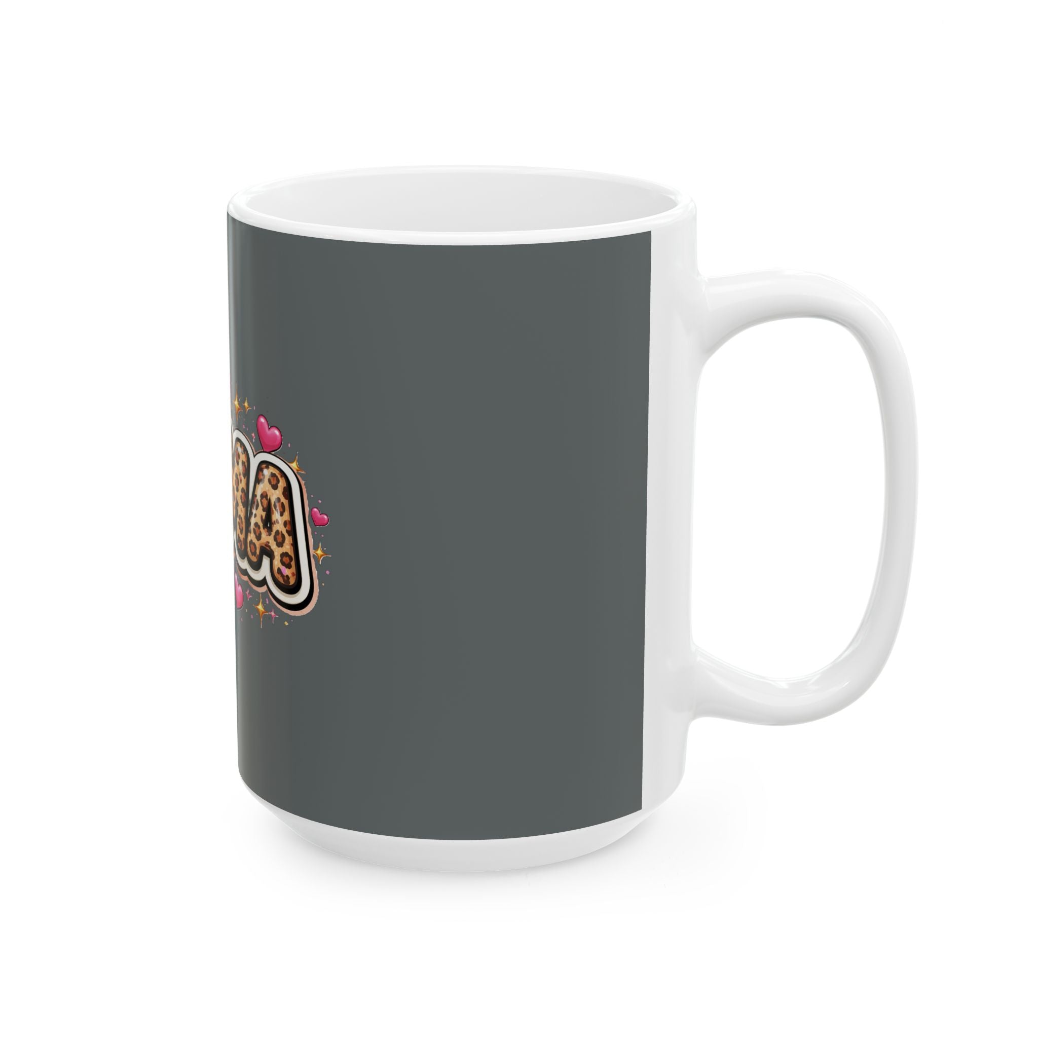 Mama Leopard Print Hearts Mug — Cute Mother’s Day Coffee Cup (11oz or 15oz)