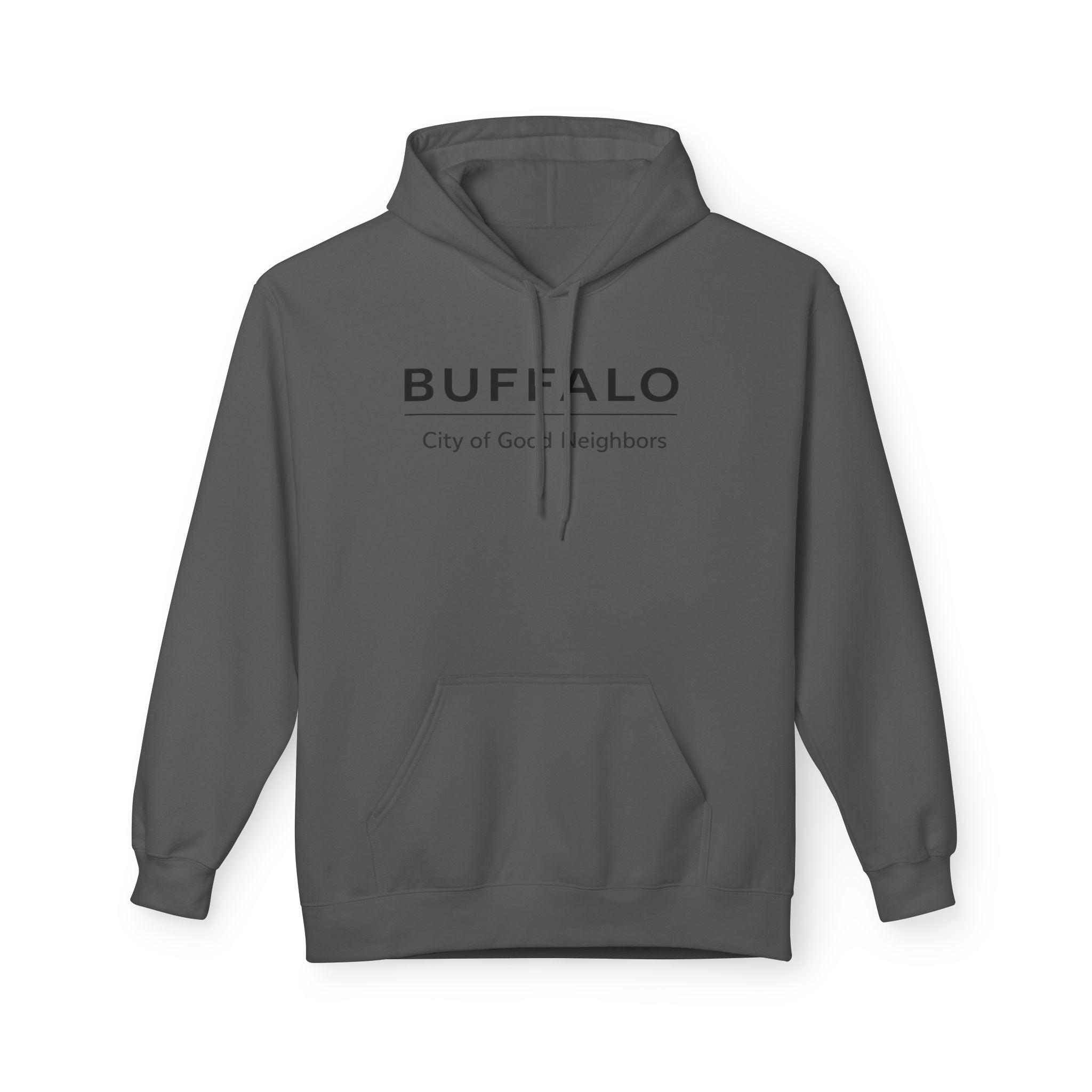 BUFFALO City of Good Neighbors Hoodie | Buffalo NY Minimal Text Pullover
