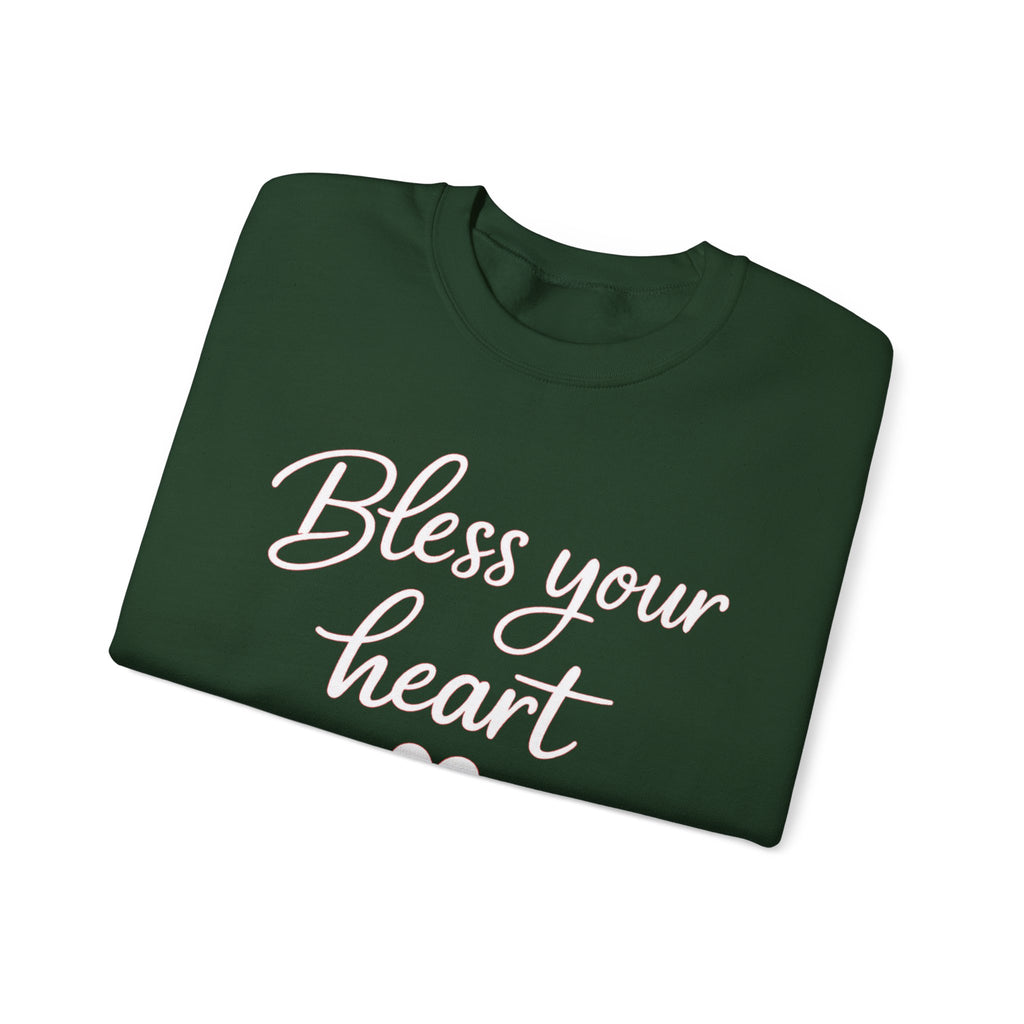 Bless Your Heart crewneck sweatshirt | Script text with heart design