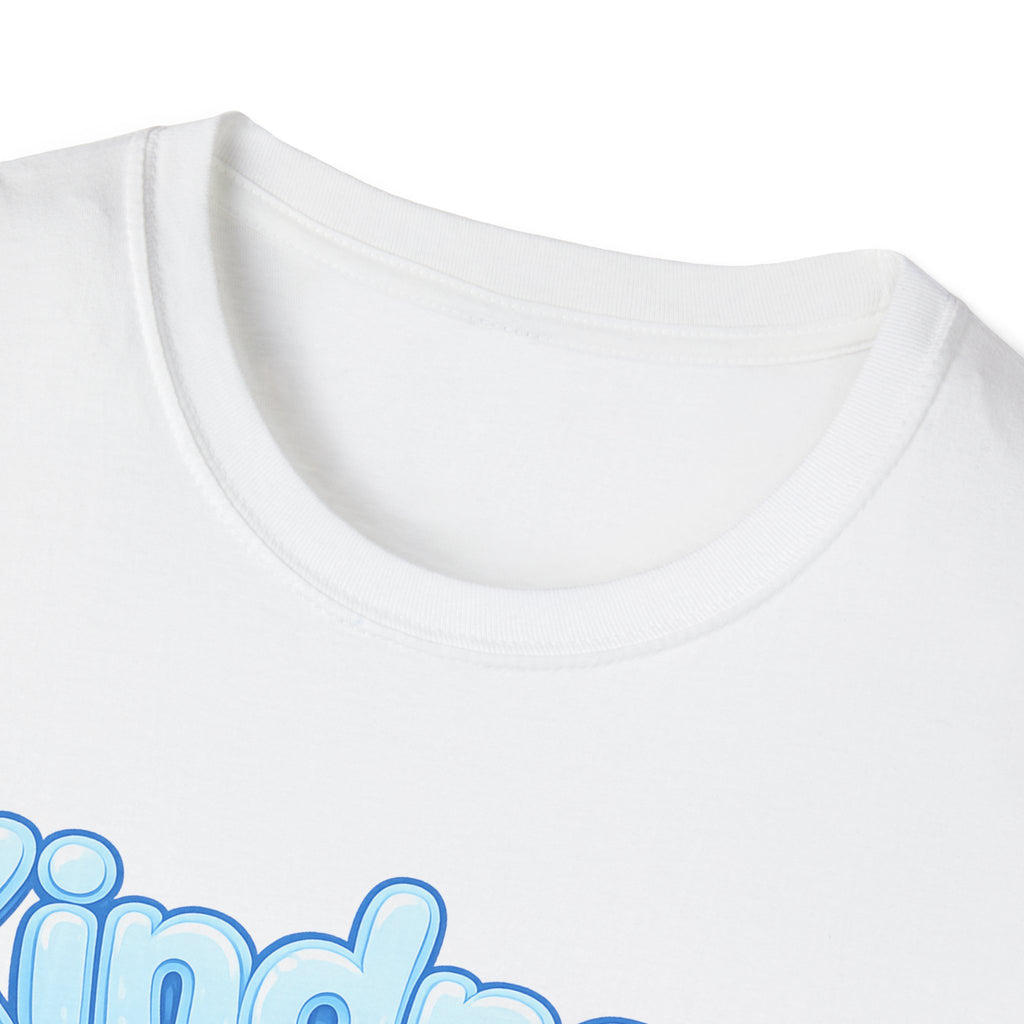 Kindness bubble text T-Shirt | Positive message, pastel blue lettering