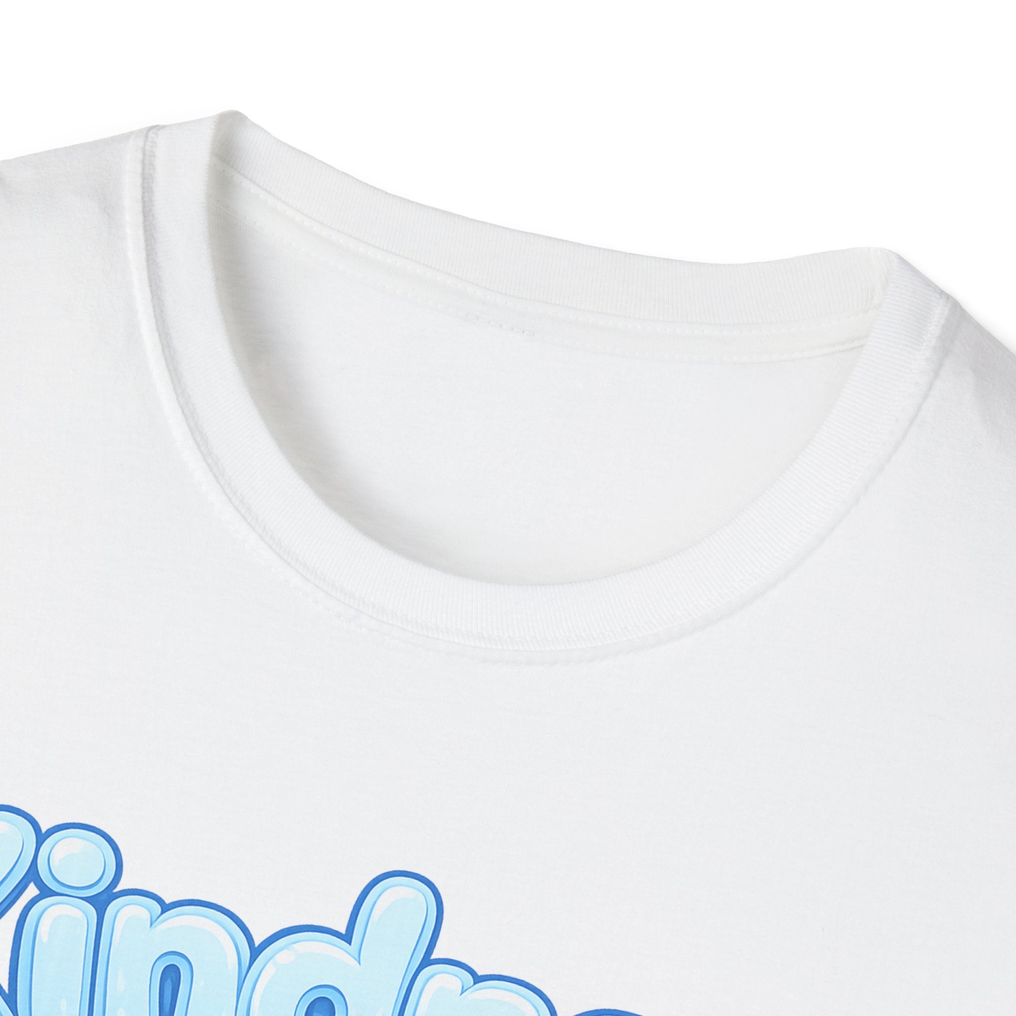 Kindness bubble text T-Shirt | Positive message, pastel blue lettering