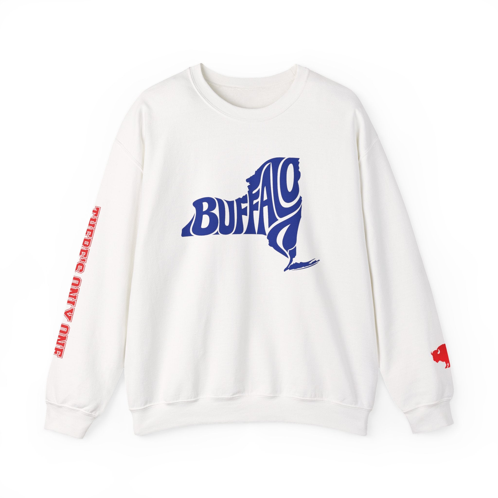 There's Only One NY team Buffalo outline script Crewneck | NY map sweatshirt