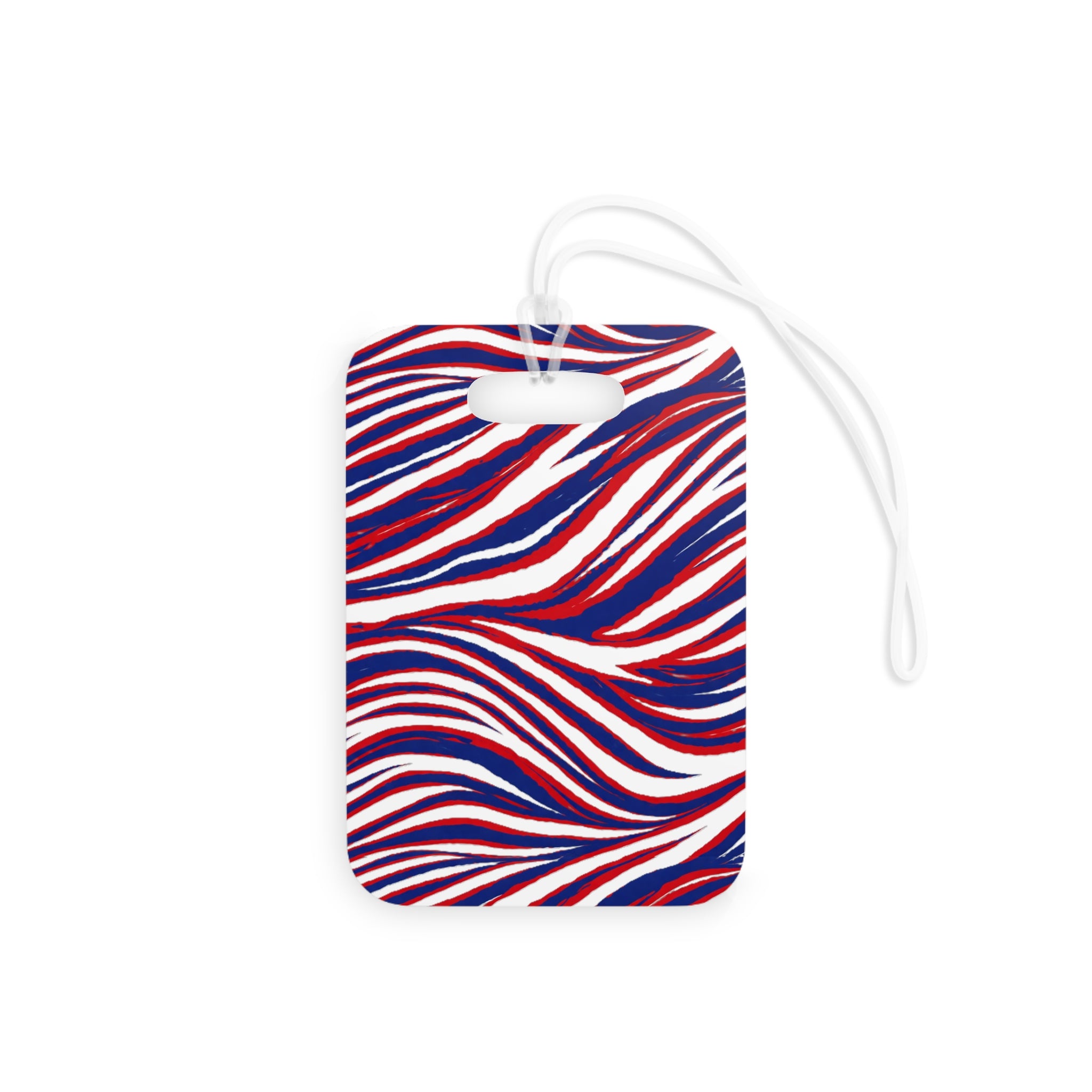 Buffalo Red White Blue Pattern Luggage Tag | Stripe