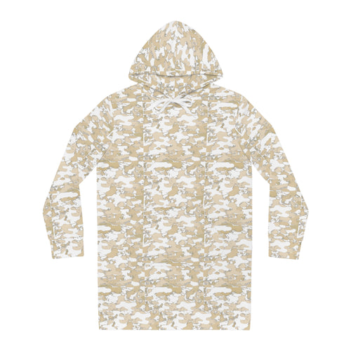 Beige Camo Hoodie Dress | All-Over Print Hooded Dress