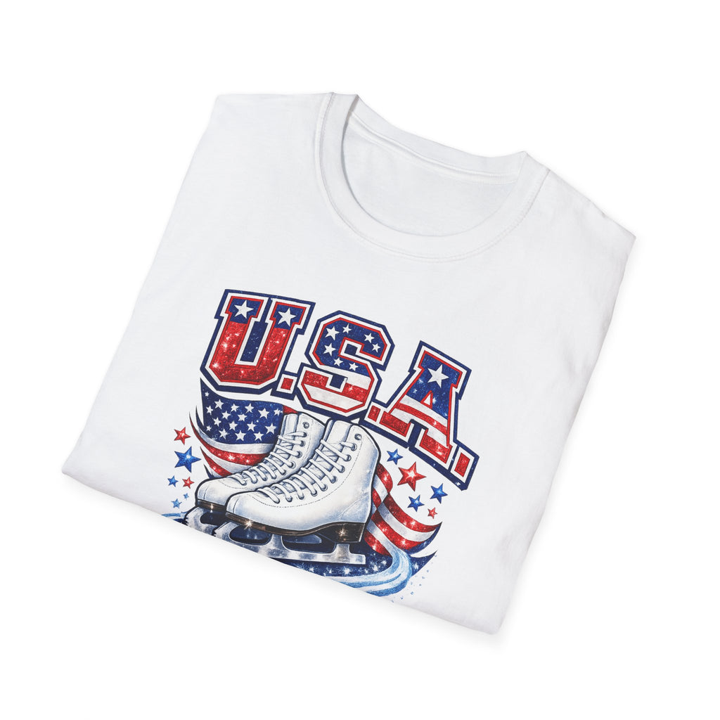 U.S.A. figure skating Unisex Softstyle T-Shirt