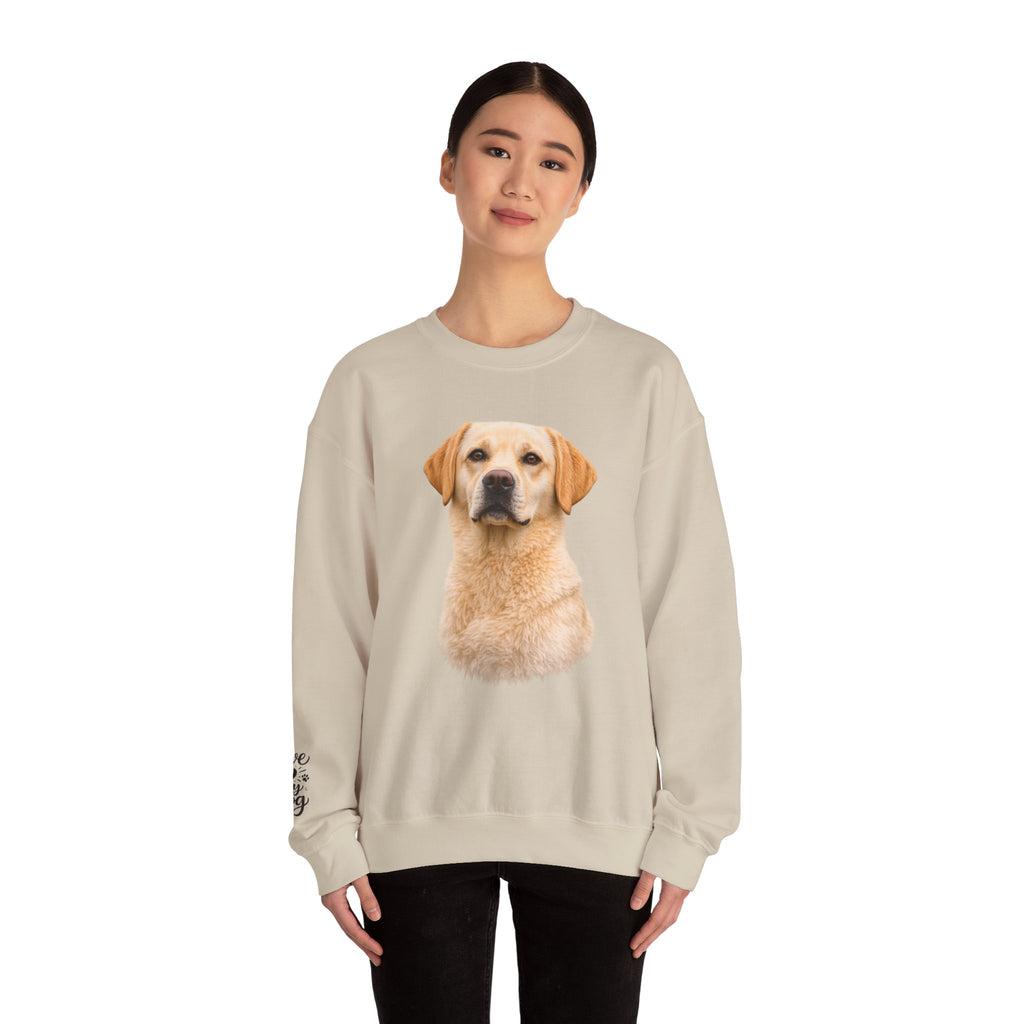 Yellow Labrador Retriever Portrait Sweatshirt | Dog Face Crewneck
