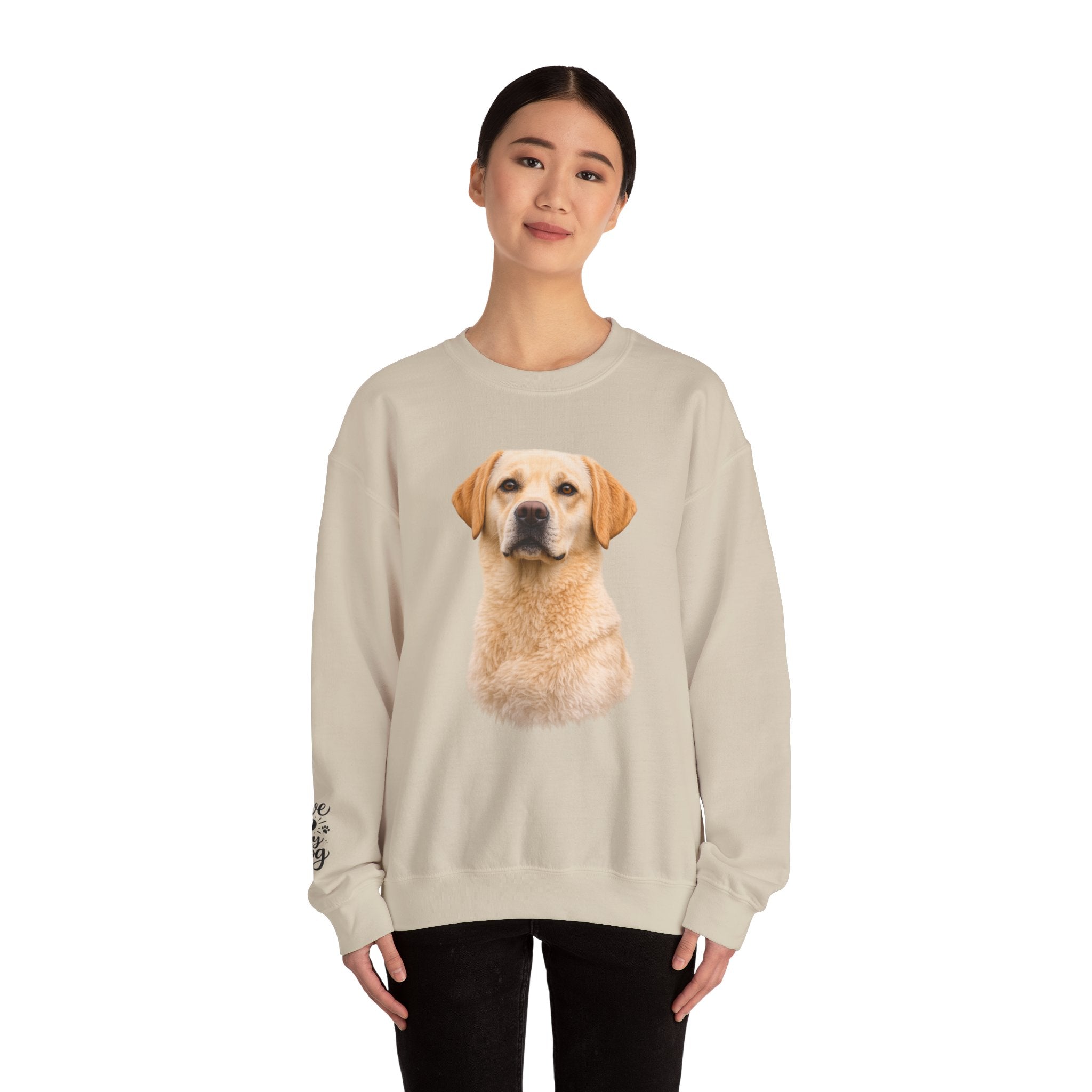 Yellow Labrador Retriever Portrait Sweatshirt | Dog Face Crewneck