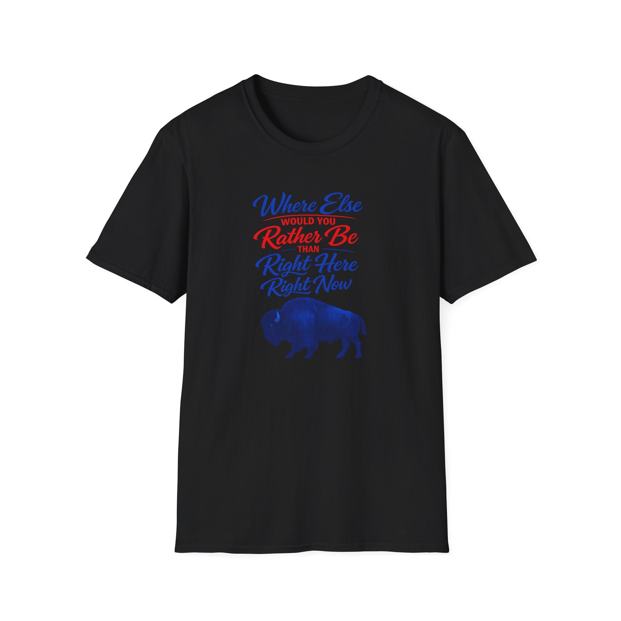 Where Else Would You Rather Be Right Here Right Now Buffalo T-Shirt | Buffalo Silhouette Tee