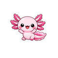 Cute Pink Axolotl Sticker | Kiss-Cut Sticker