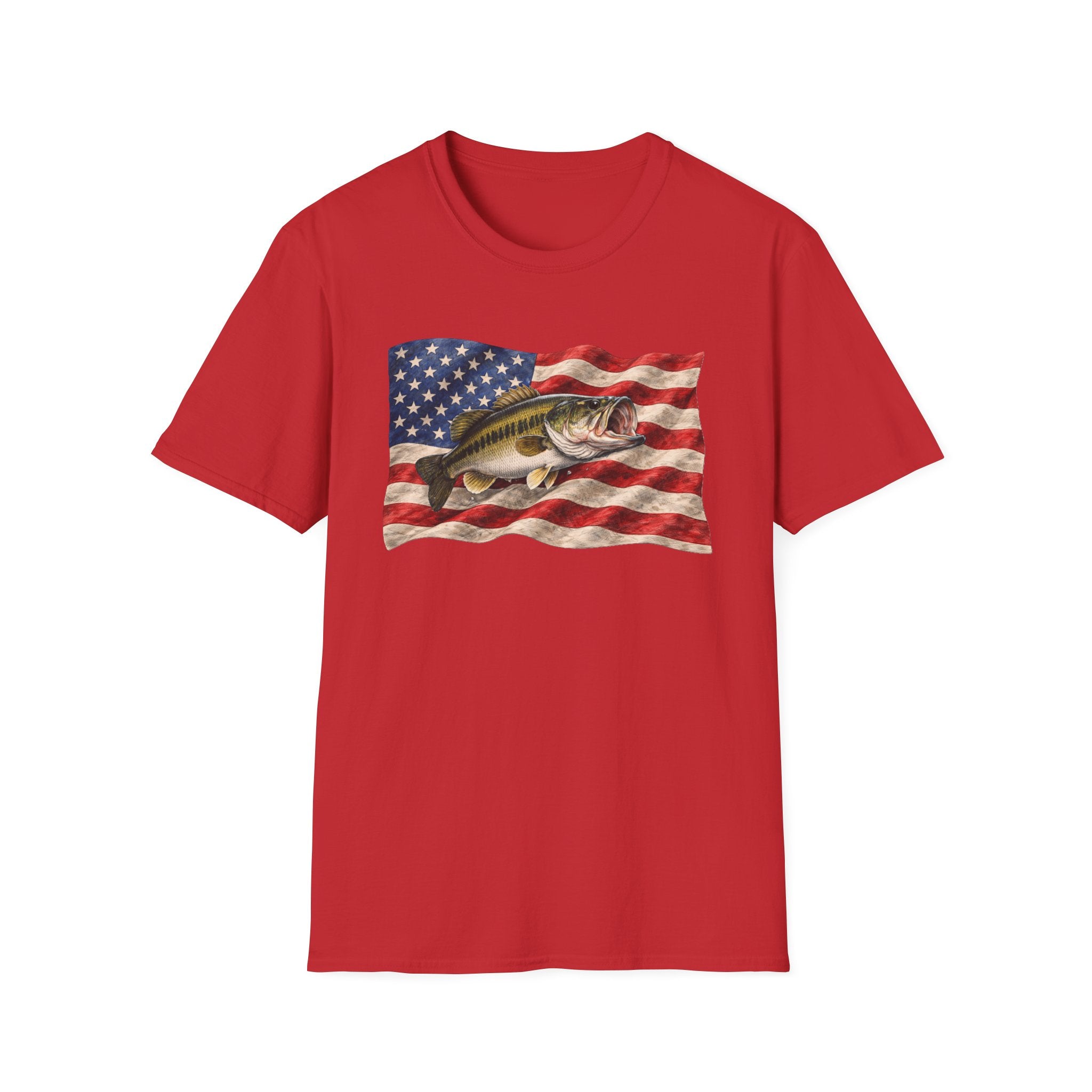 Bass American Flag Unisex Softstyle T-Shirt