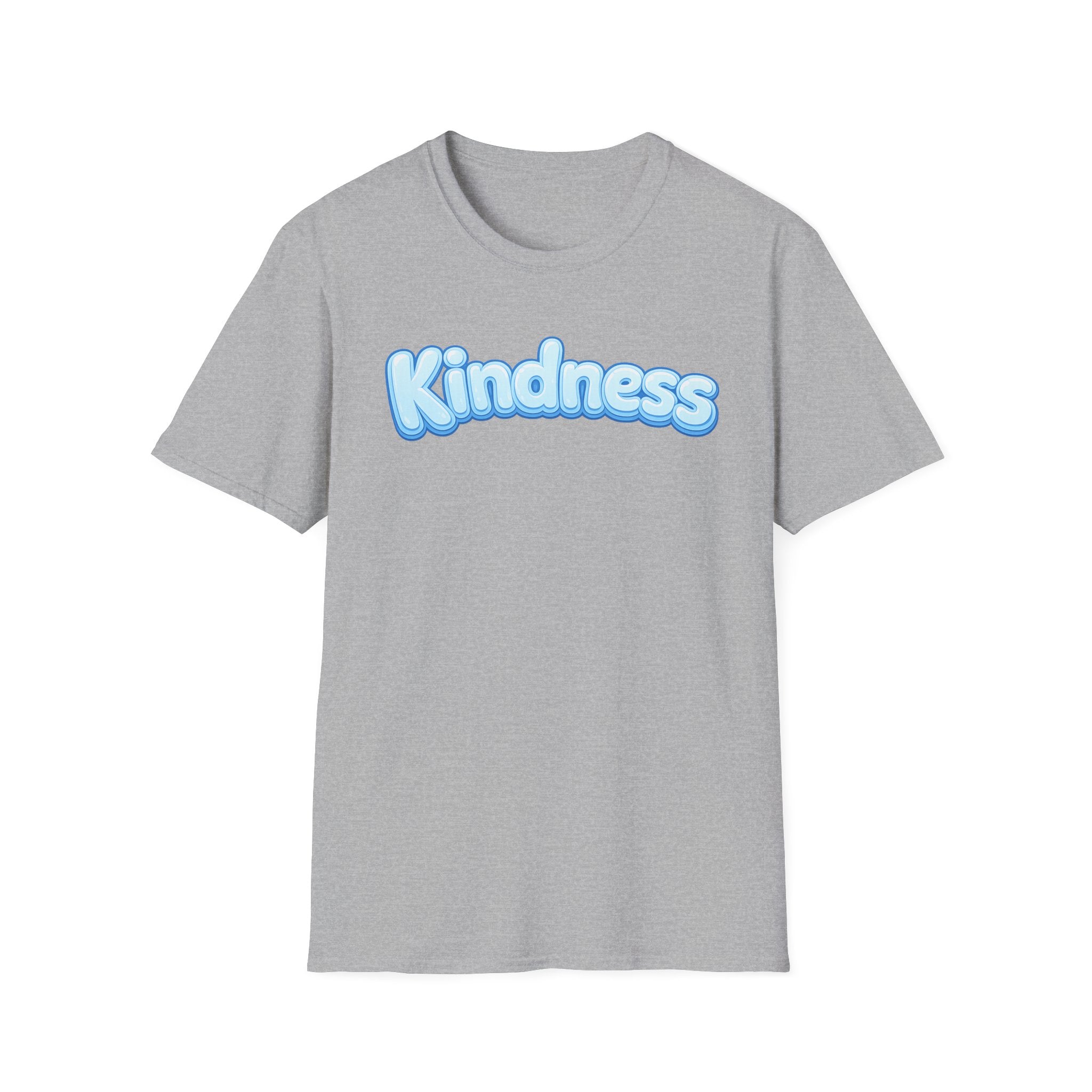 Kindness bubble text T-Shirt | Positive message, pastel blue lettering