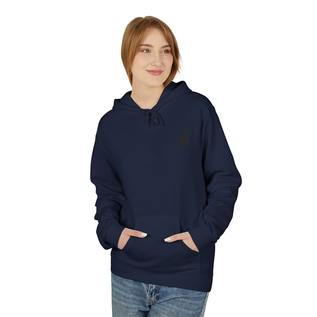 Sitting Labrador Dog Hoodie | Minimal Small Dog Silhouette, White Pullover