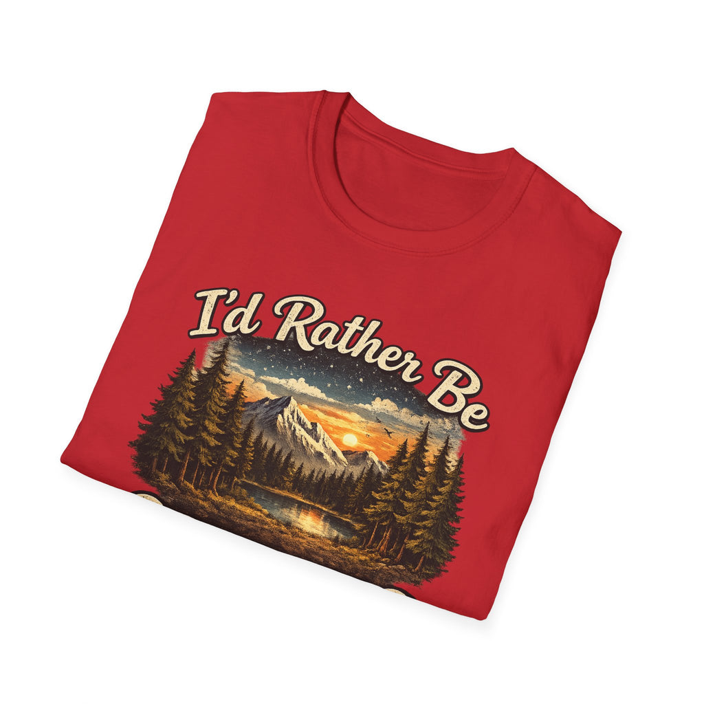 I'd Rather Be Camping T-Shirt | Mountain Forest Sunset Camping Shirt
