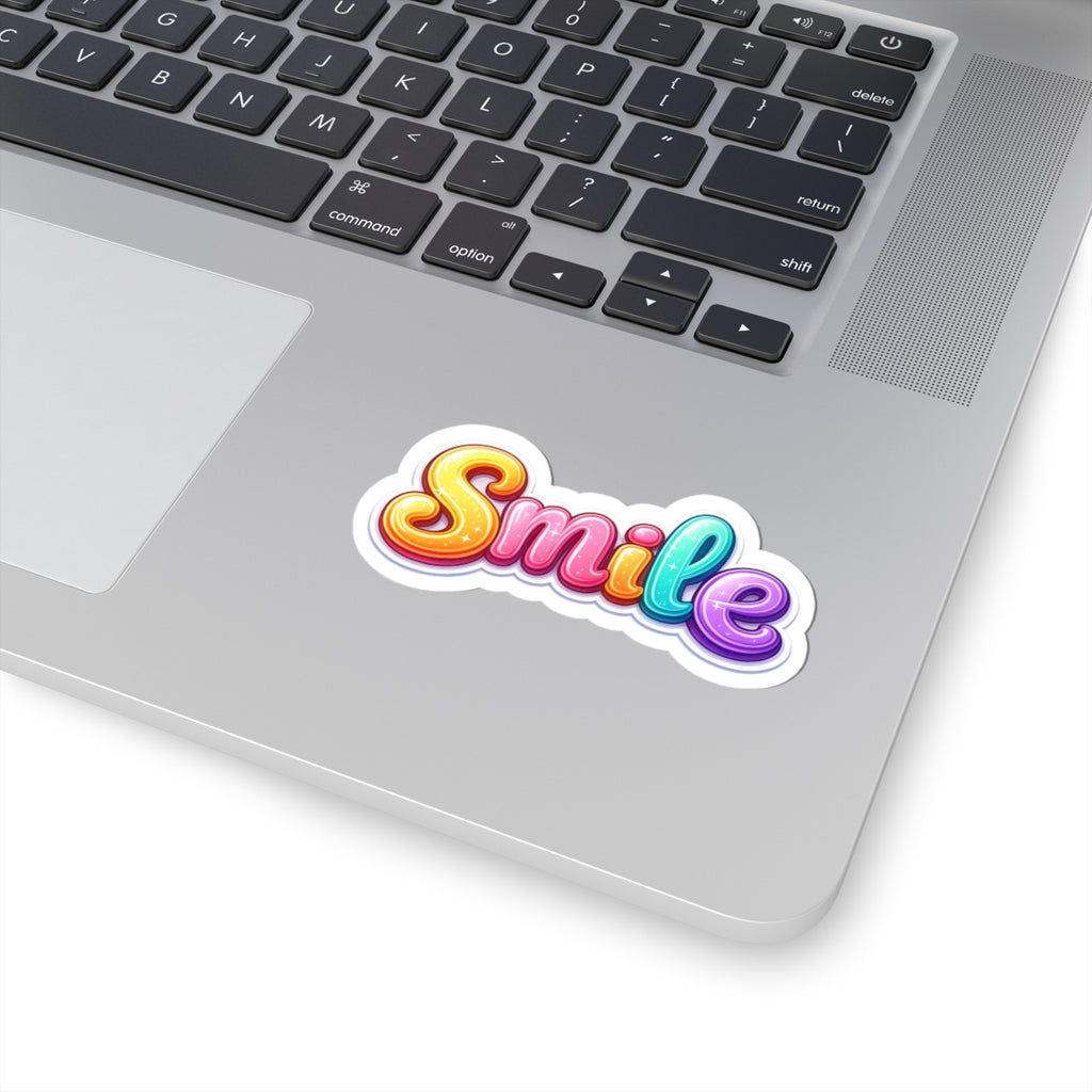 Smile rainbow script Sticker | kiss-cut vinyl decal
