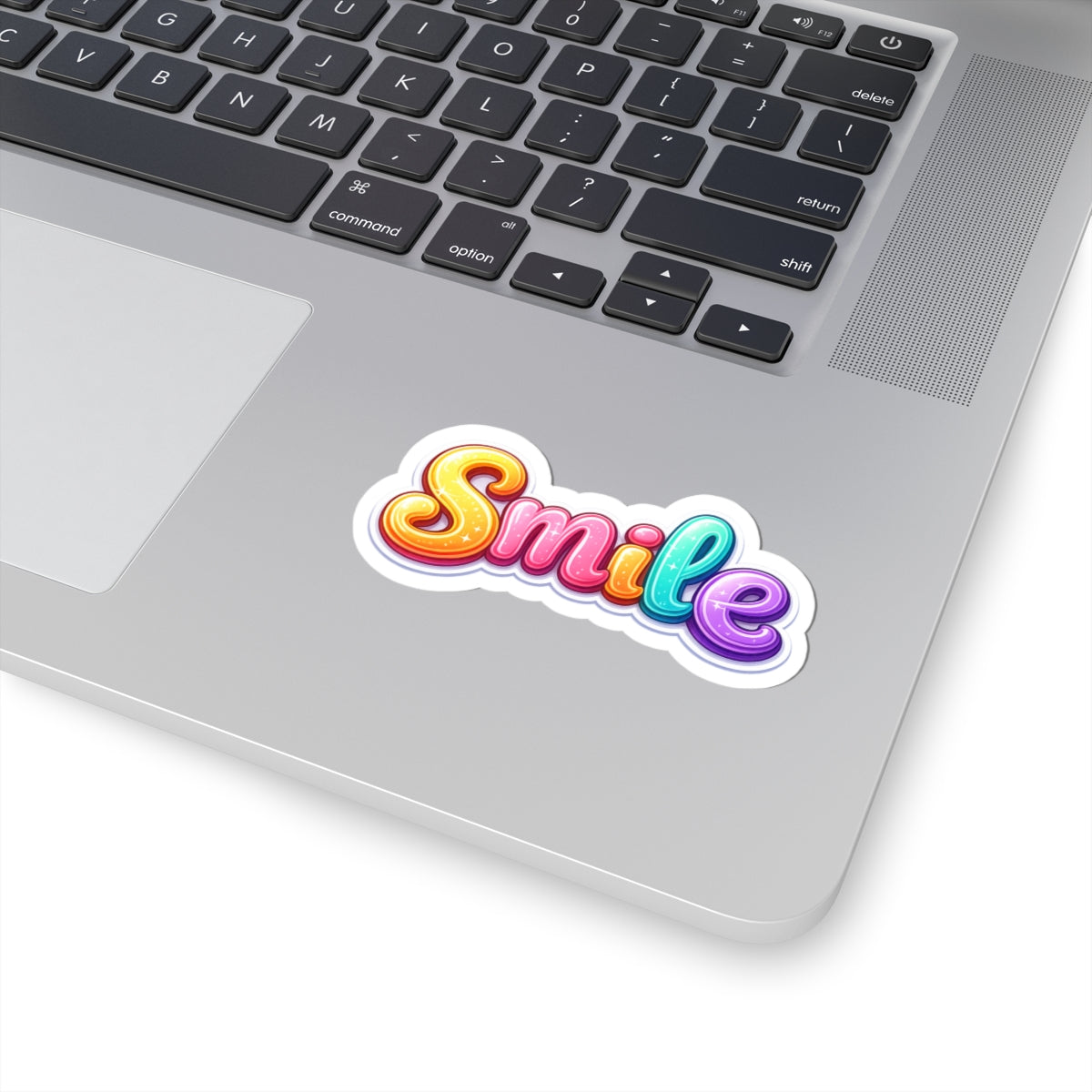 Smile rainbow script Sticker | kiss-cut vinyl decal
