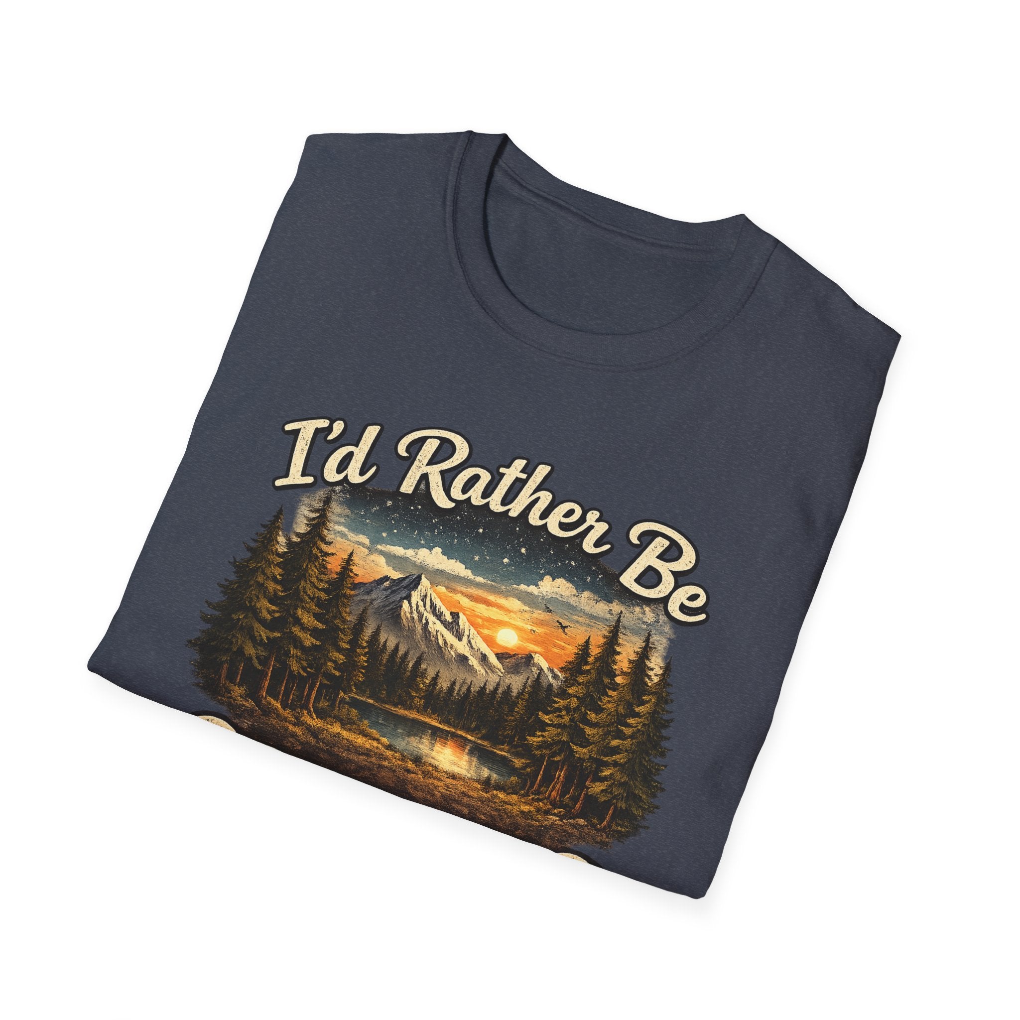 I'd Rather Be Camping T-Shirt | Mountain Forest Sunset Camping Shirt