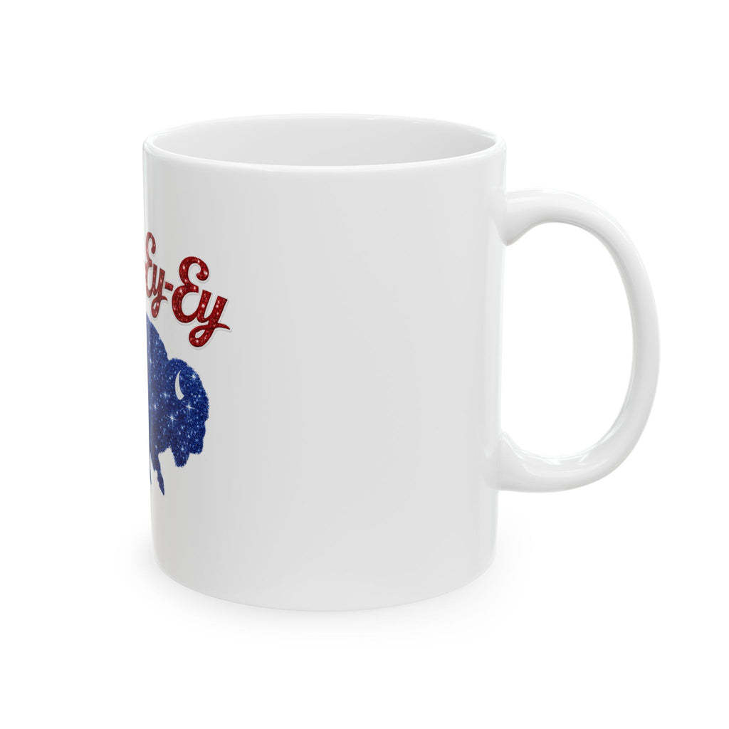 Hey-Ey-Ey-Ey Buffalo Design Mug | Starry Blue Bison Ceramic Mug