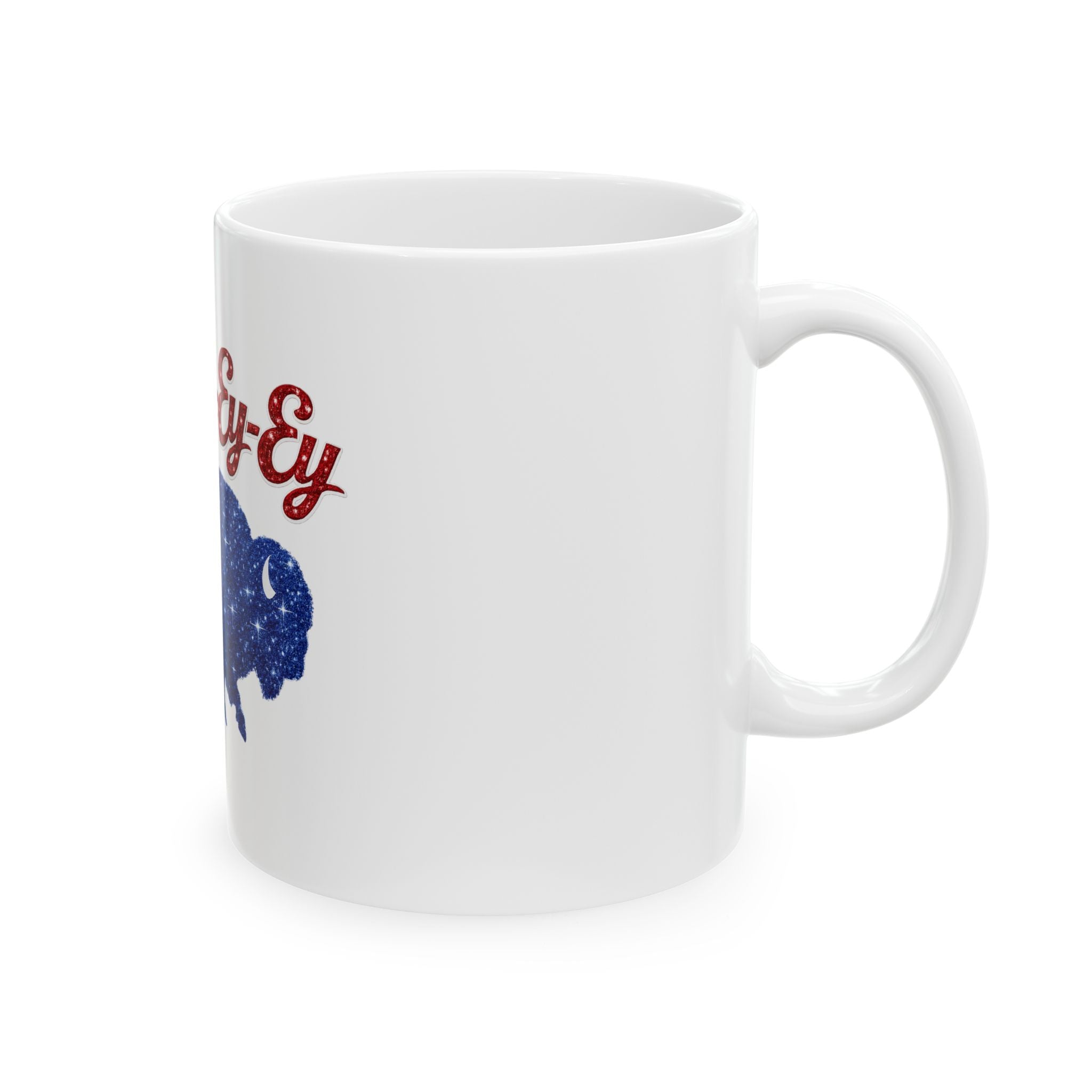 Hey-Ey-Ey-Ey Buffalo Design Mug | Starry Blue Bison Ceramic Mug
